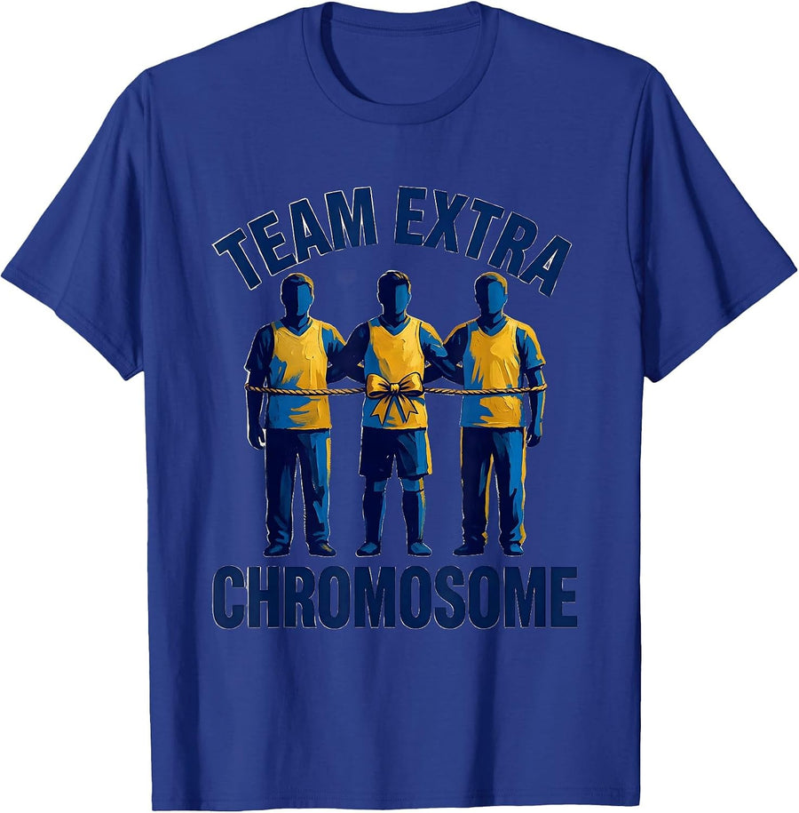 Team Extra Chromosome Uplifting Humor Down Syndrome Pride T-Shirt - Royal Blue