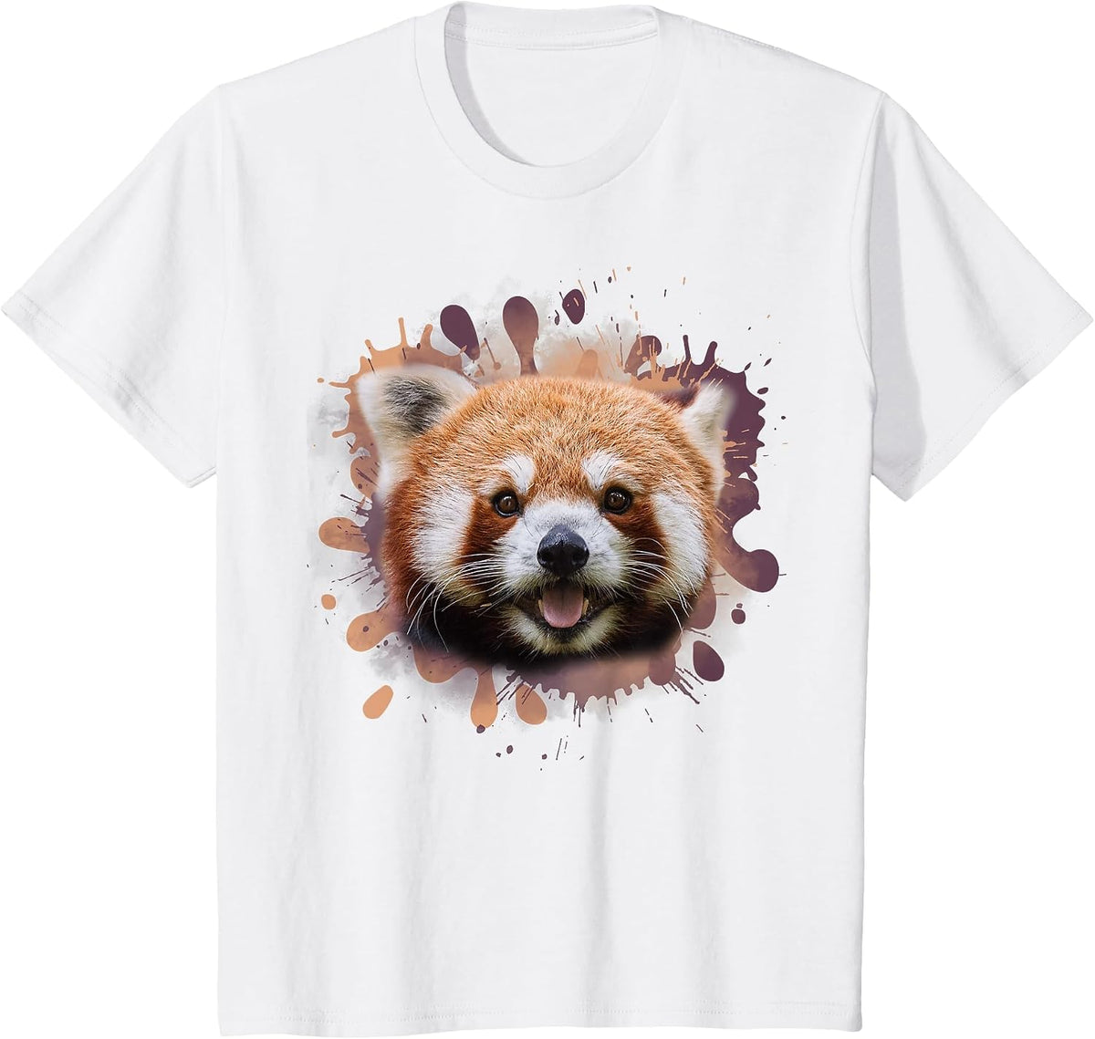 Red Panda cat Bear Illustration T-Shirt - White