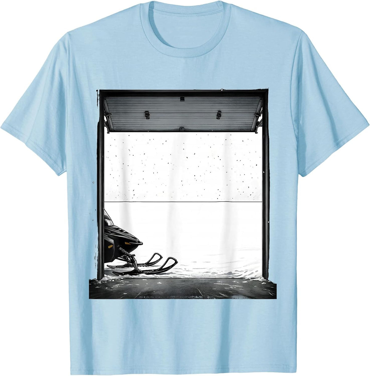 Men's Snowmobile Nose Minimalist Winter Riding Humor T-Shirt - Baby Blue