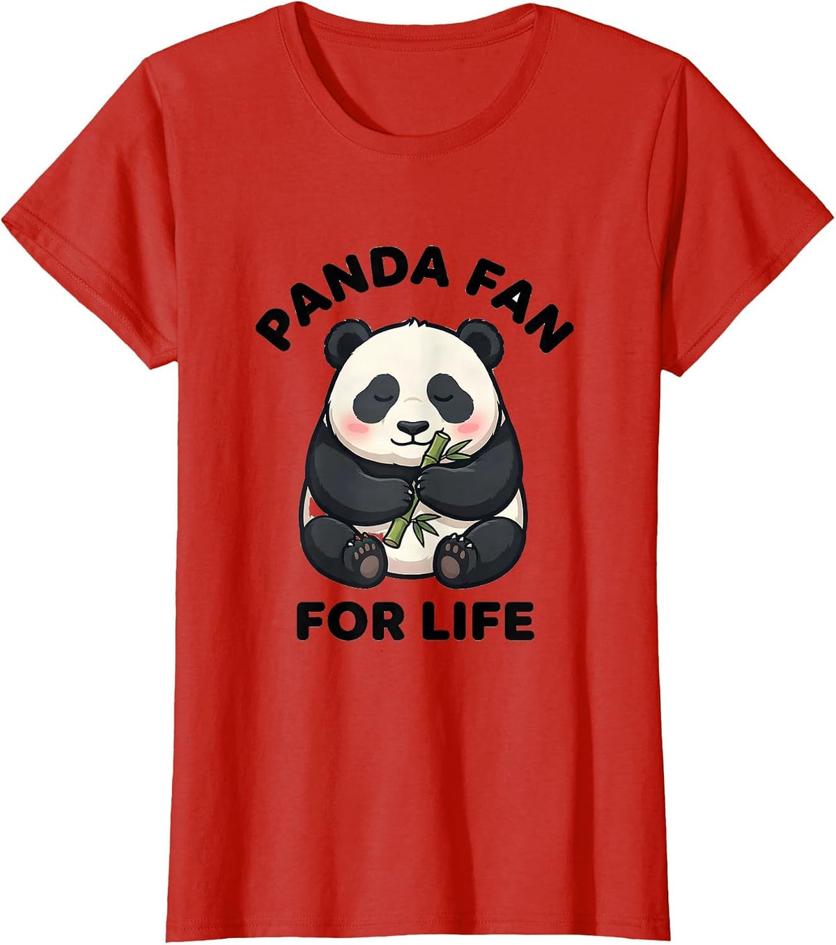 Women's Panda Fan For Life Cute Kawaii Panda Lover Humor T-Shirt - Red