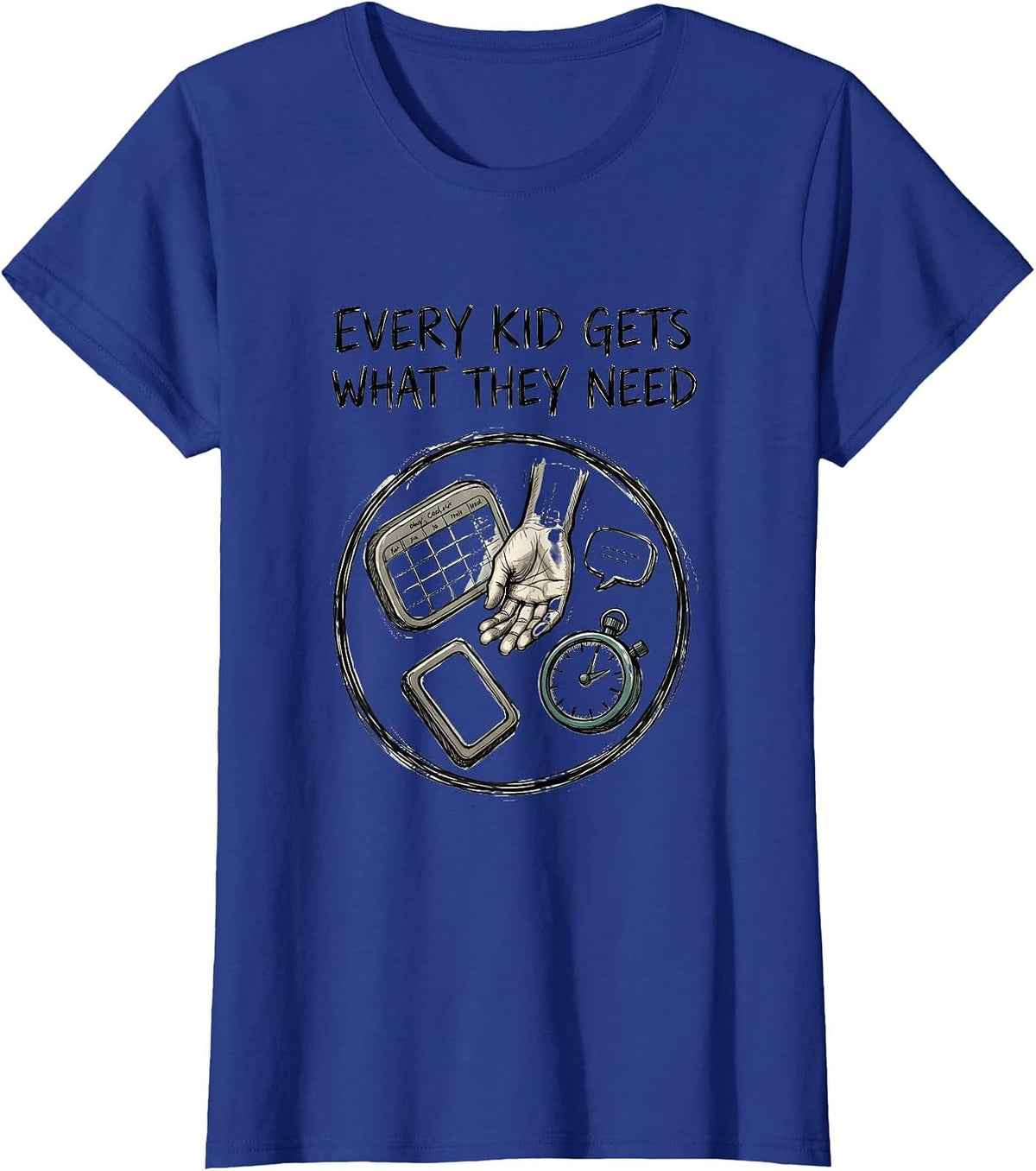 Women's Every Kid Gets What They Need Special Education Teacher SPED T-Shirt - Royal Blue