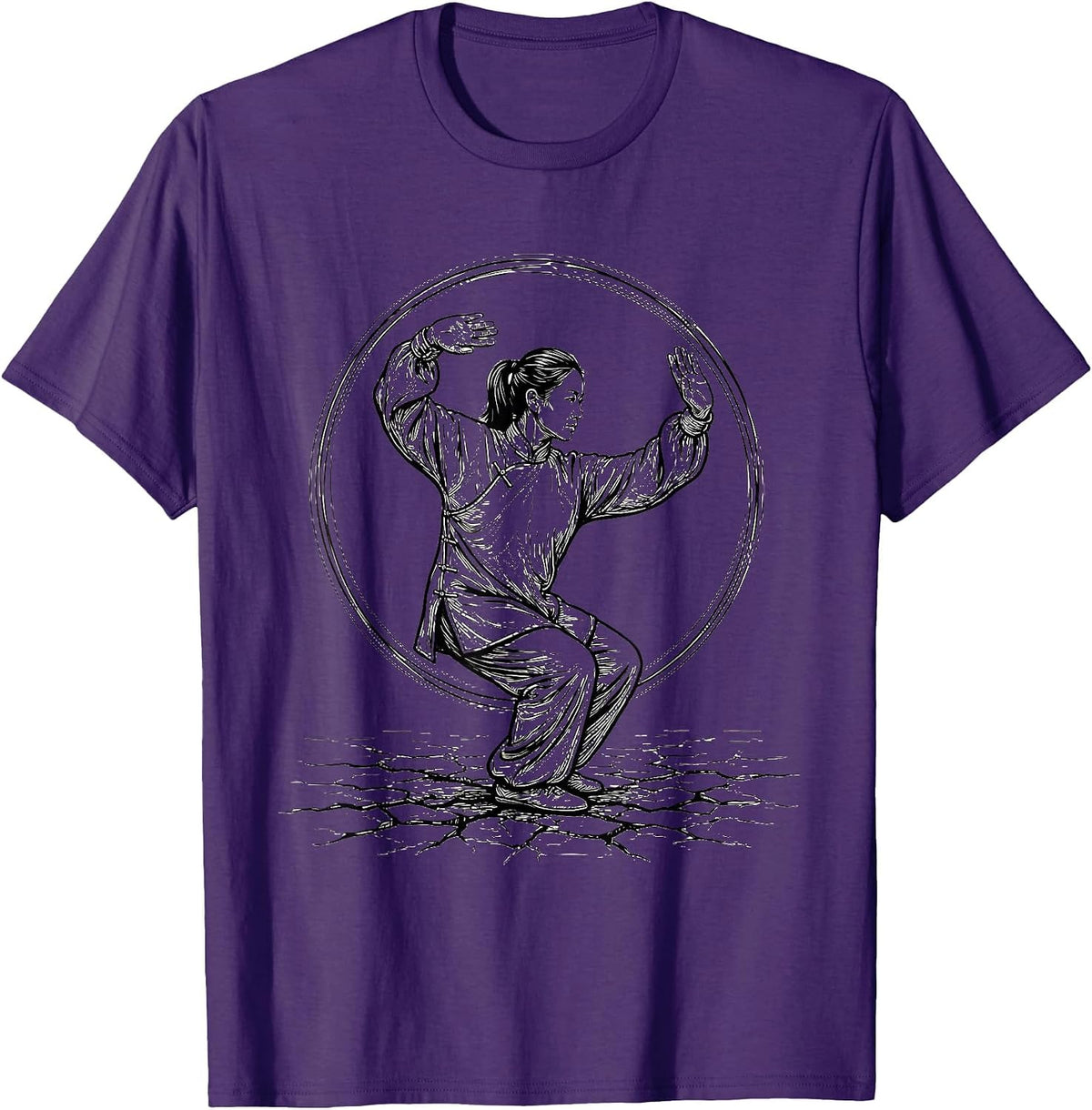 Tai Chi Practitioner Yin Yang Zen Eastern Philosophy T-Shirt - Purple