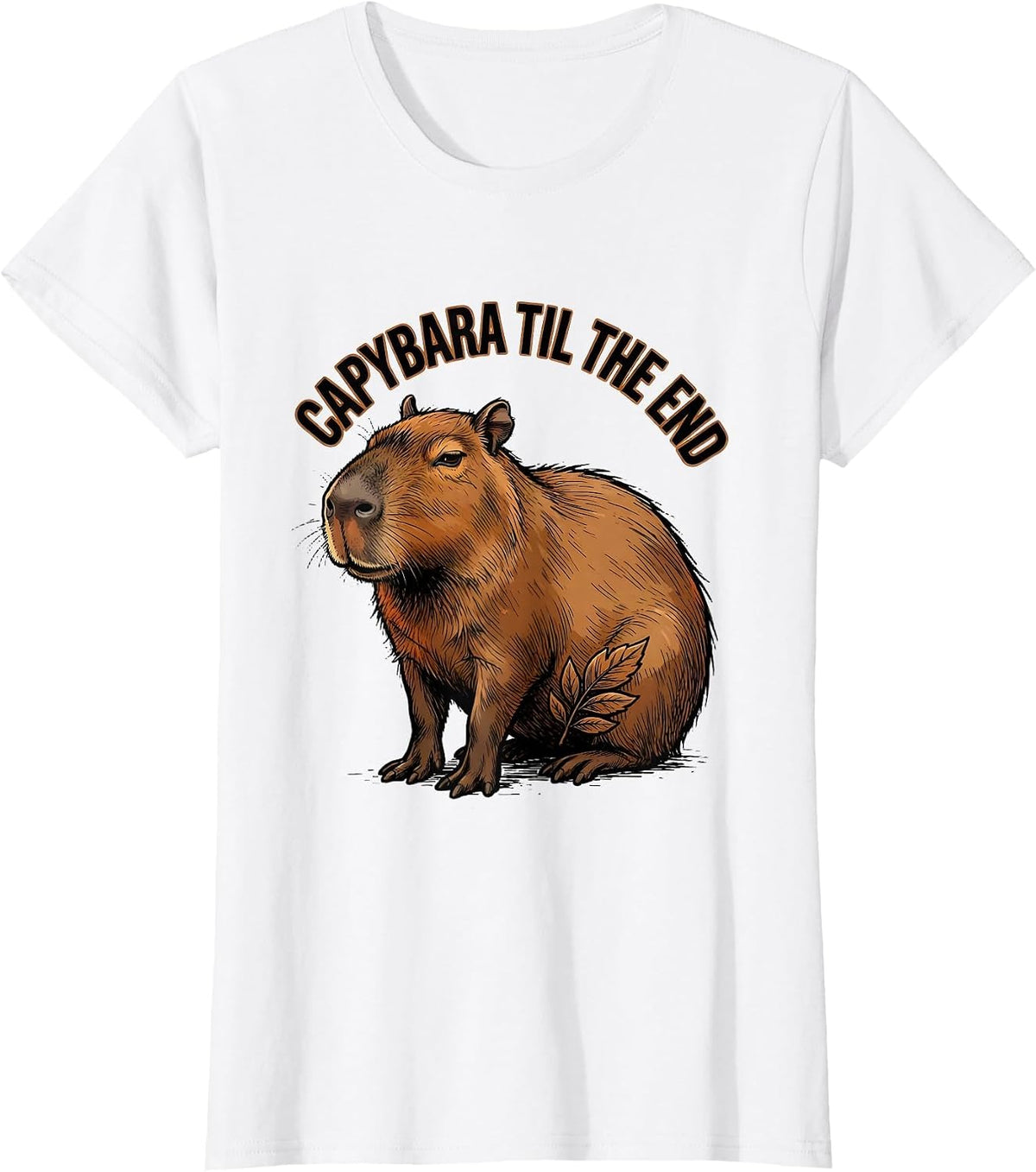 Women's Capybara Til The End Funny Animal Meme Gamer Humor T-Shirt - White