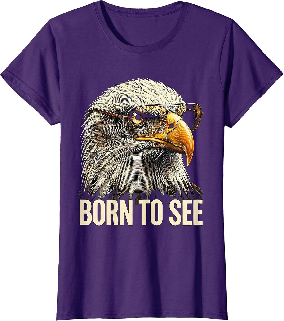 Women's Born To See Eagle Pride Kids Wildlife Lover T-Shirt - Purple