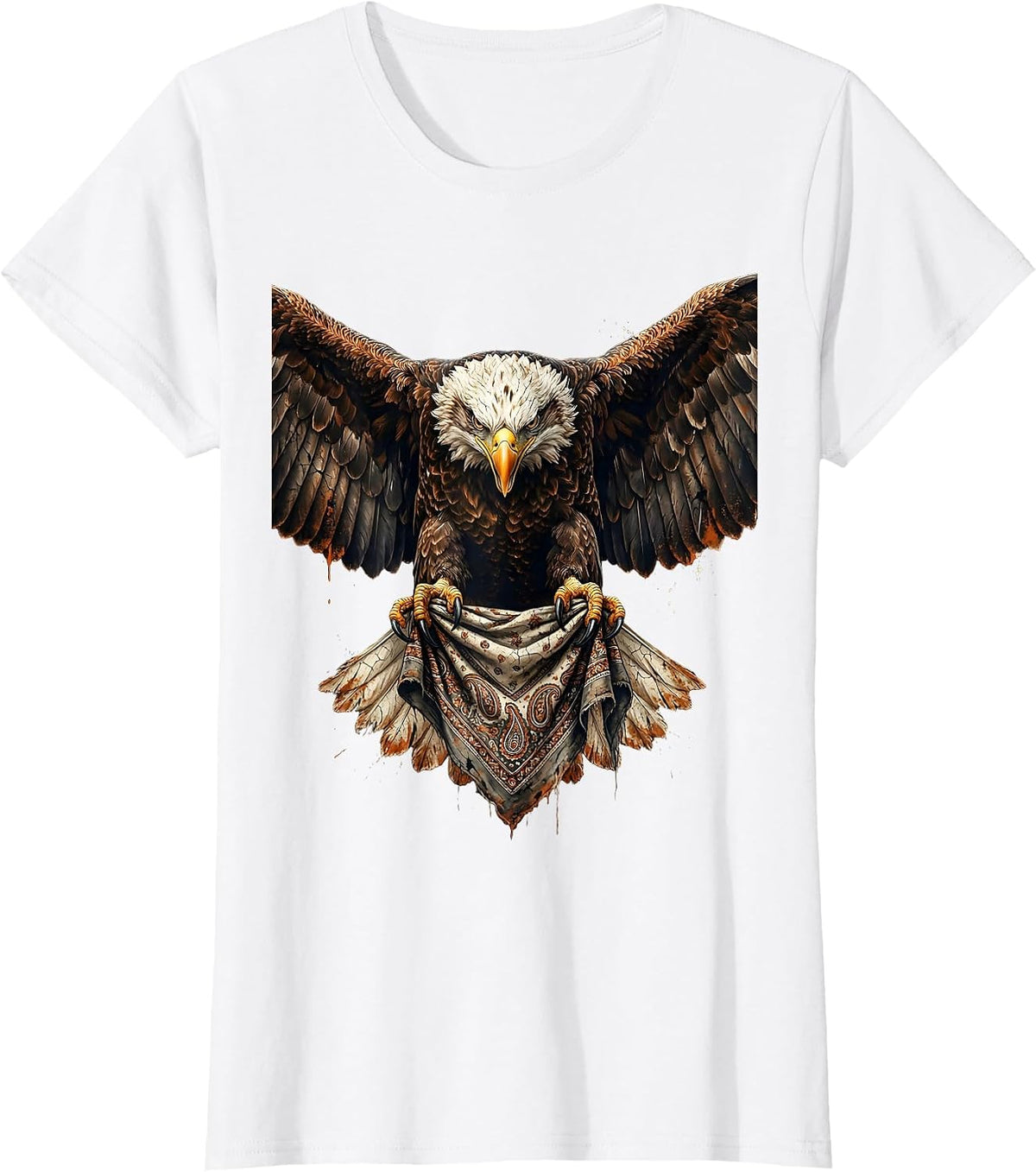 Eagle Clutching Bandana Graphic Tee T-Shirt - White