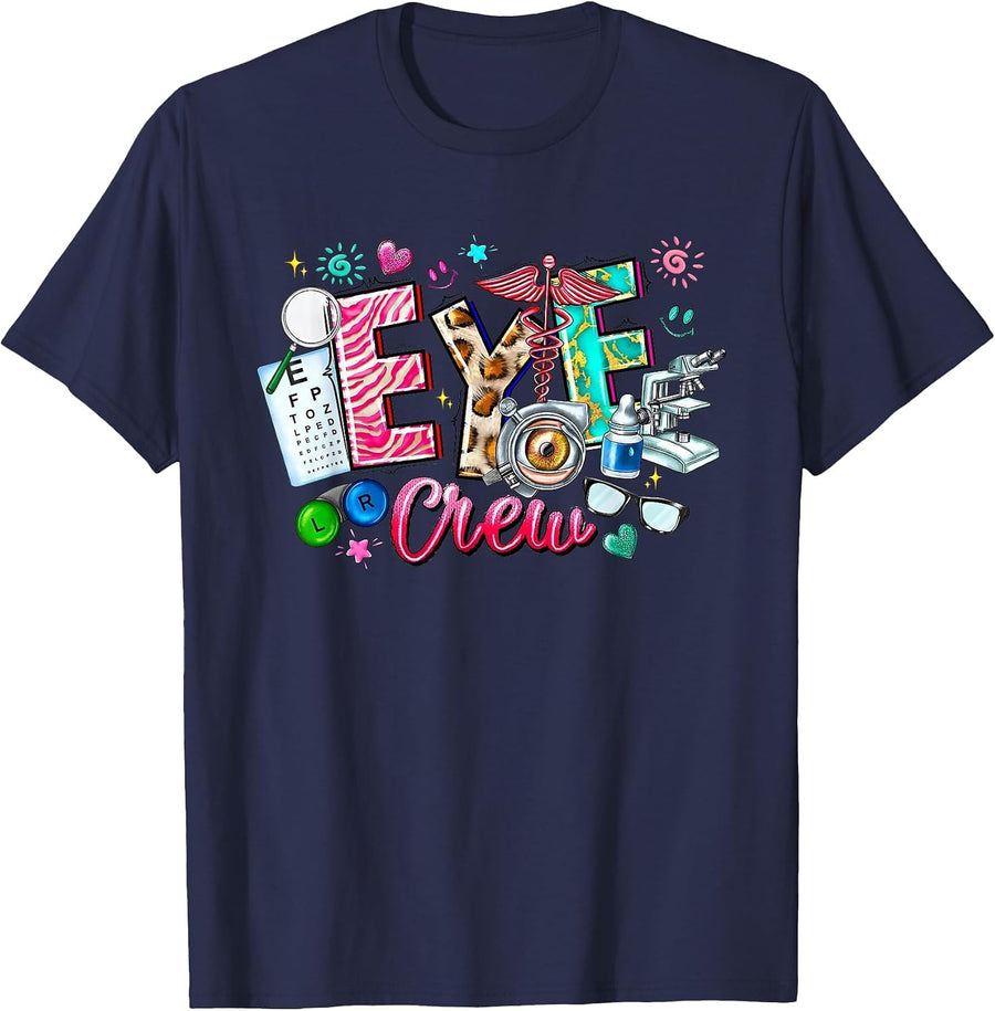 Cute Shirts Eye Crew Optometrist Optician Team Squad T-Shirt - Navy Blue