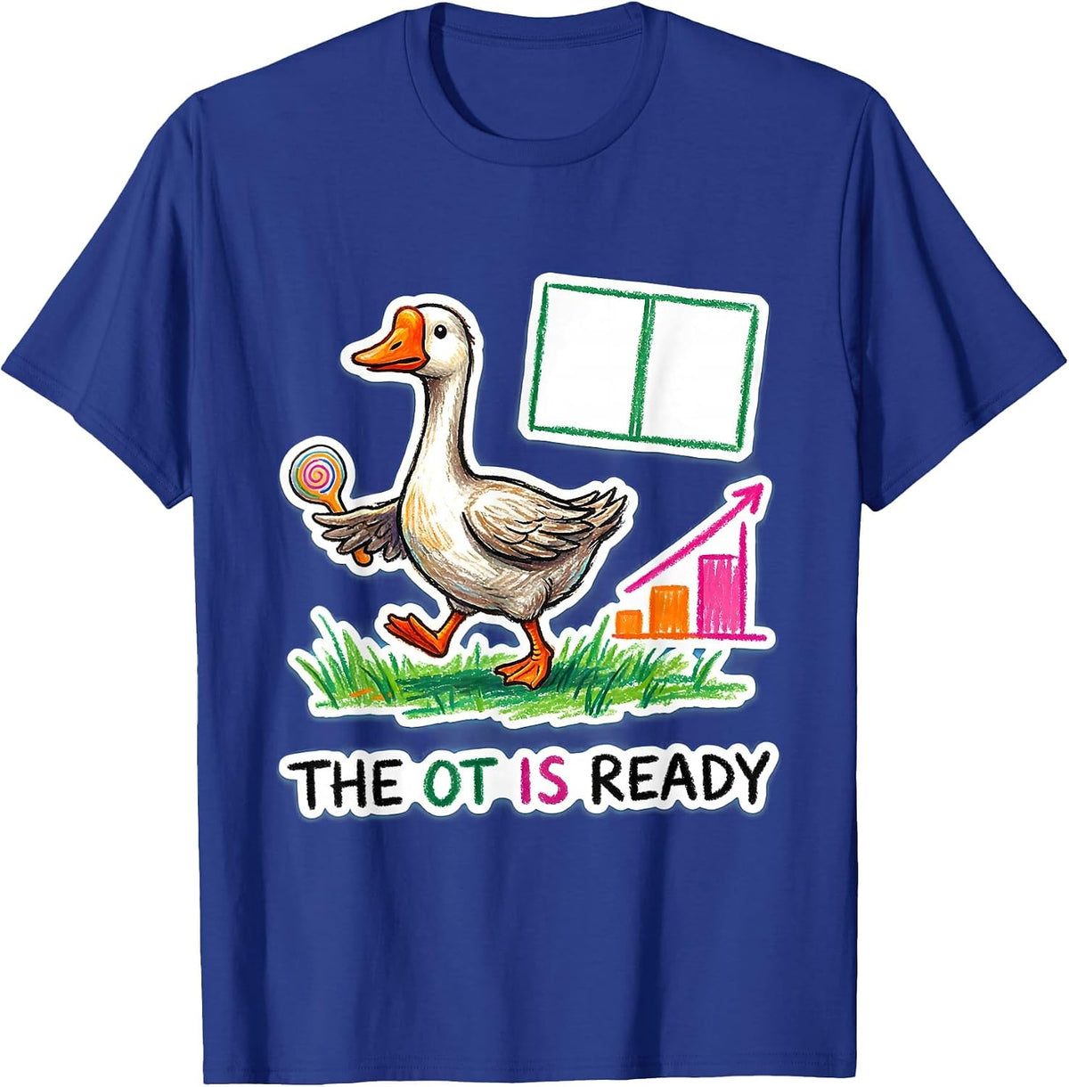 The OT Is Ready Naive Kidcore Special Education Teacher T-Shirt - Royal Blue