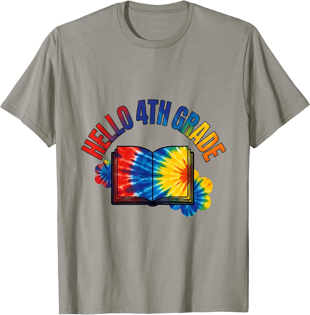 Hello 4th Grade Colorful Back To School Grade Level Team T-Shirt - Slate Grey