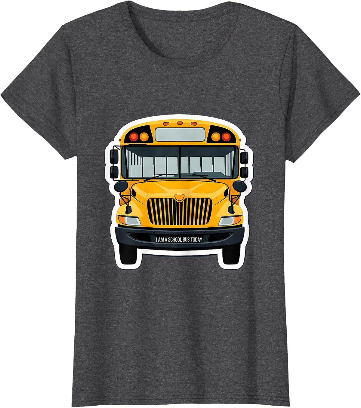 Women's I Am A School Bus Today Funny Halloween Costume for Kids T-Shirt - Dark Heather Grey