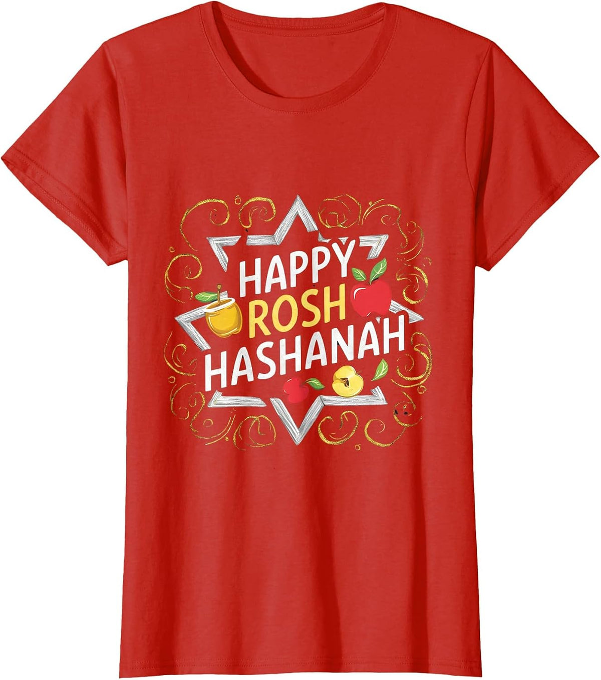 Happy Rosh Hashanah Festive Jewish Celebration Rosh Hashana T-Shirt - Red