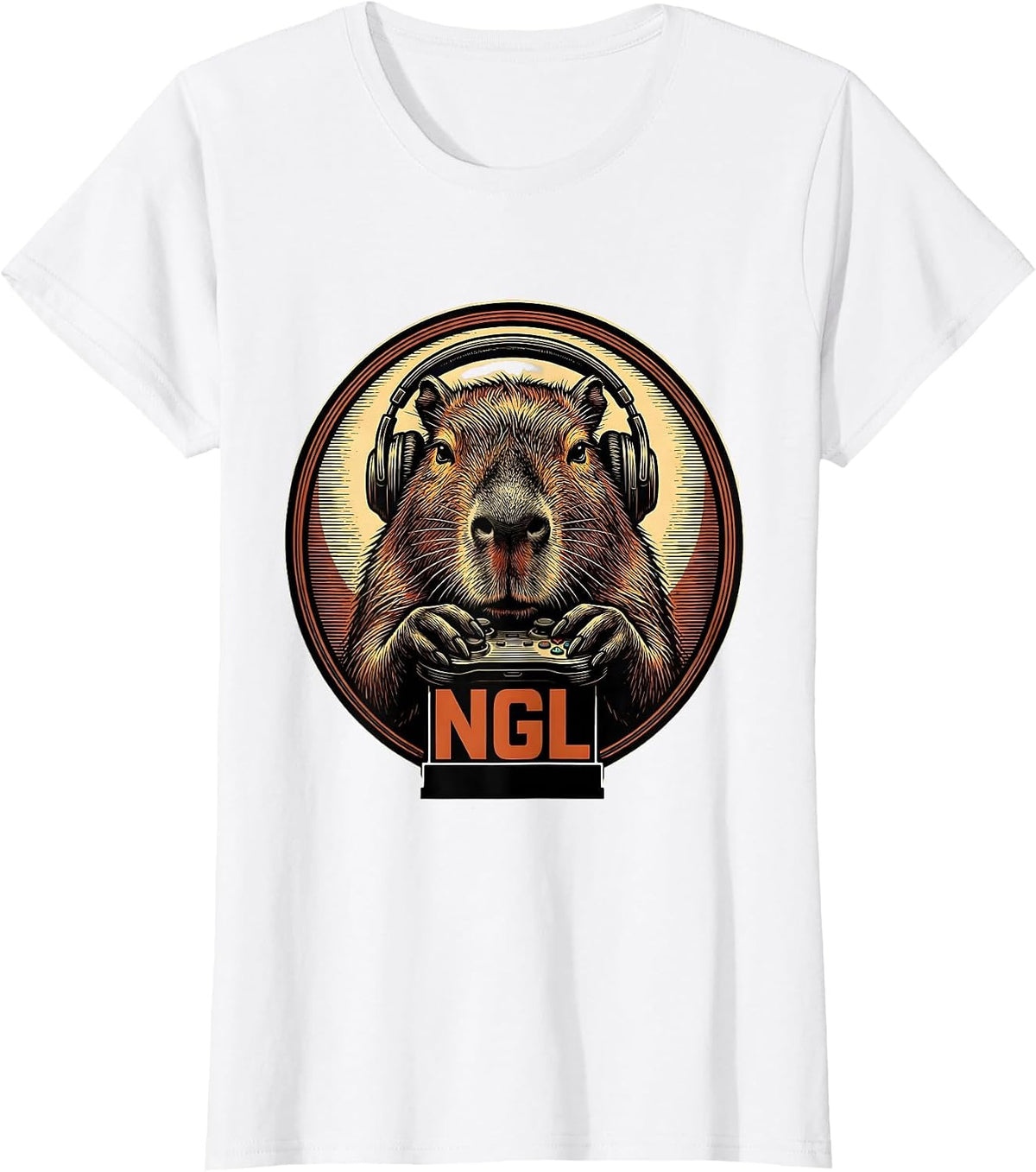 Women's Ngl Funny Capybara Gamer Meme Humor Video Games T-Shirt - White