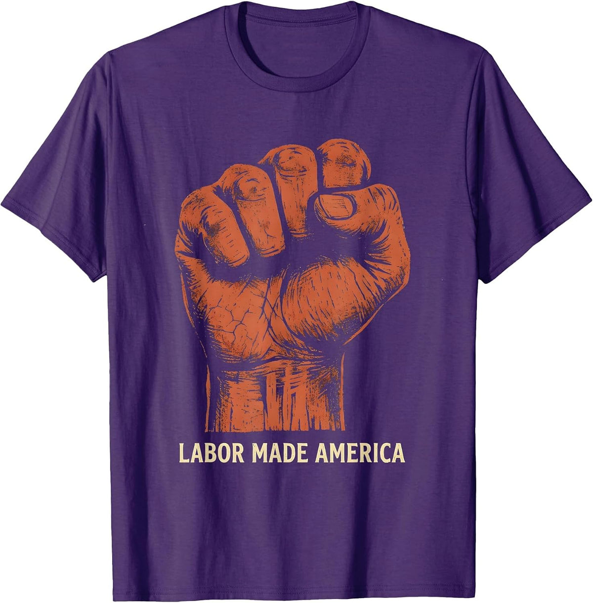 Labor Made America Patriotic Labor Day Design T-Shirt - Purple