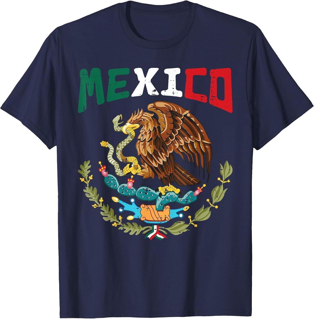 Mexican Independence Day Mexico Women Men Children T-Shirt - Navy Blue