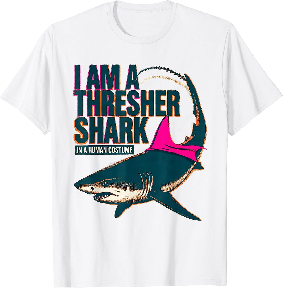 Men's I Am A Thresher Shark In A Human Costume Halloween T-Shirt - White