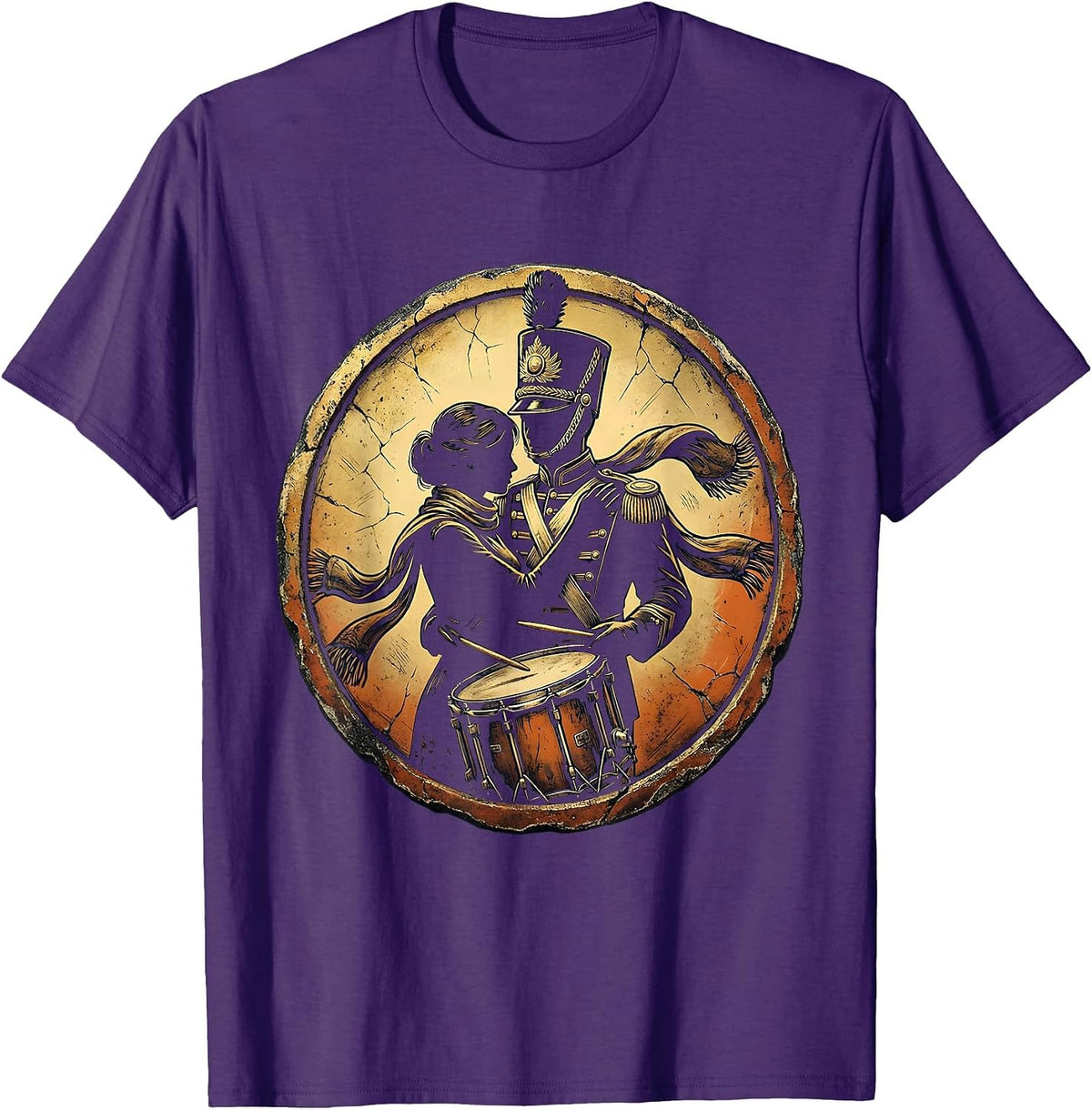 Band Mom Drum Major Scarf Wrap Graphic Tee T-Shirt - Purple