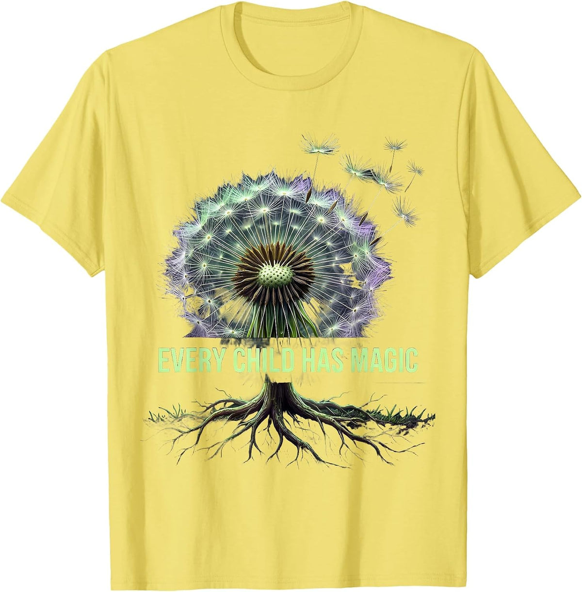 Men's Every Child Has Magic Special Education Design T-Shirt - Lemon Yellow