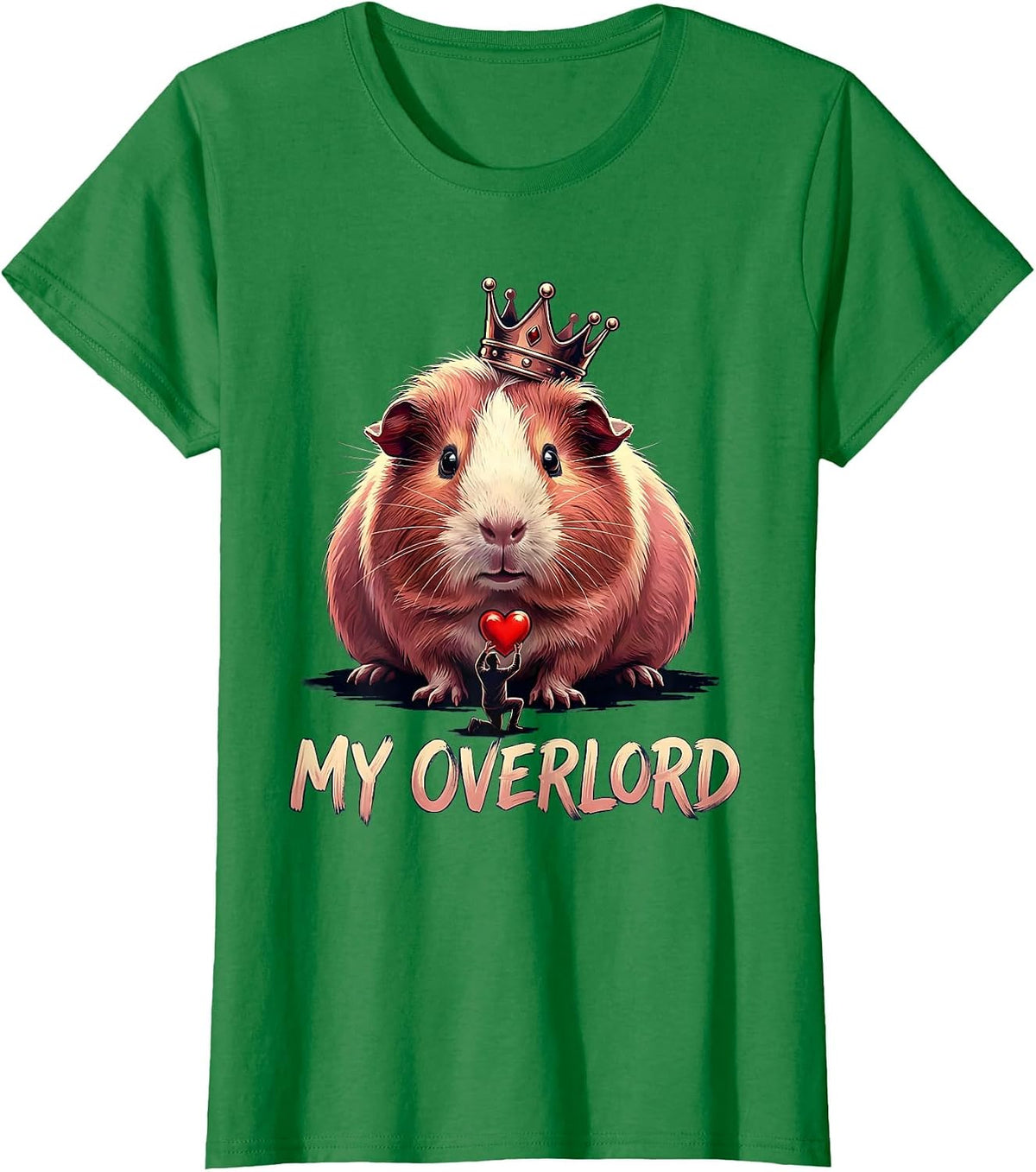 Women's Guinea Pig Crowned Farm Animal Humor Gift T-Shirt - Kelly Green