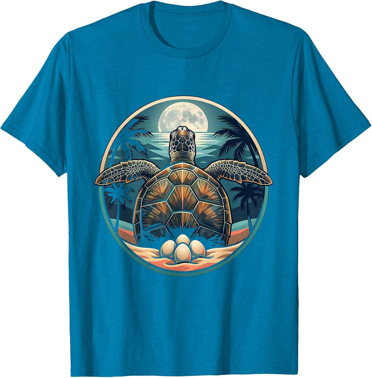 Costa Rica Leatherback Sea Turtle Nesting Beach T-Shirt - Sapphire Blue
