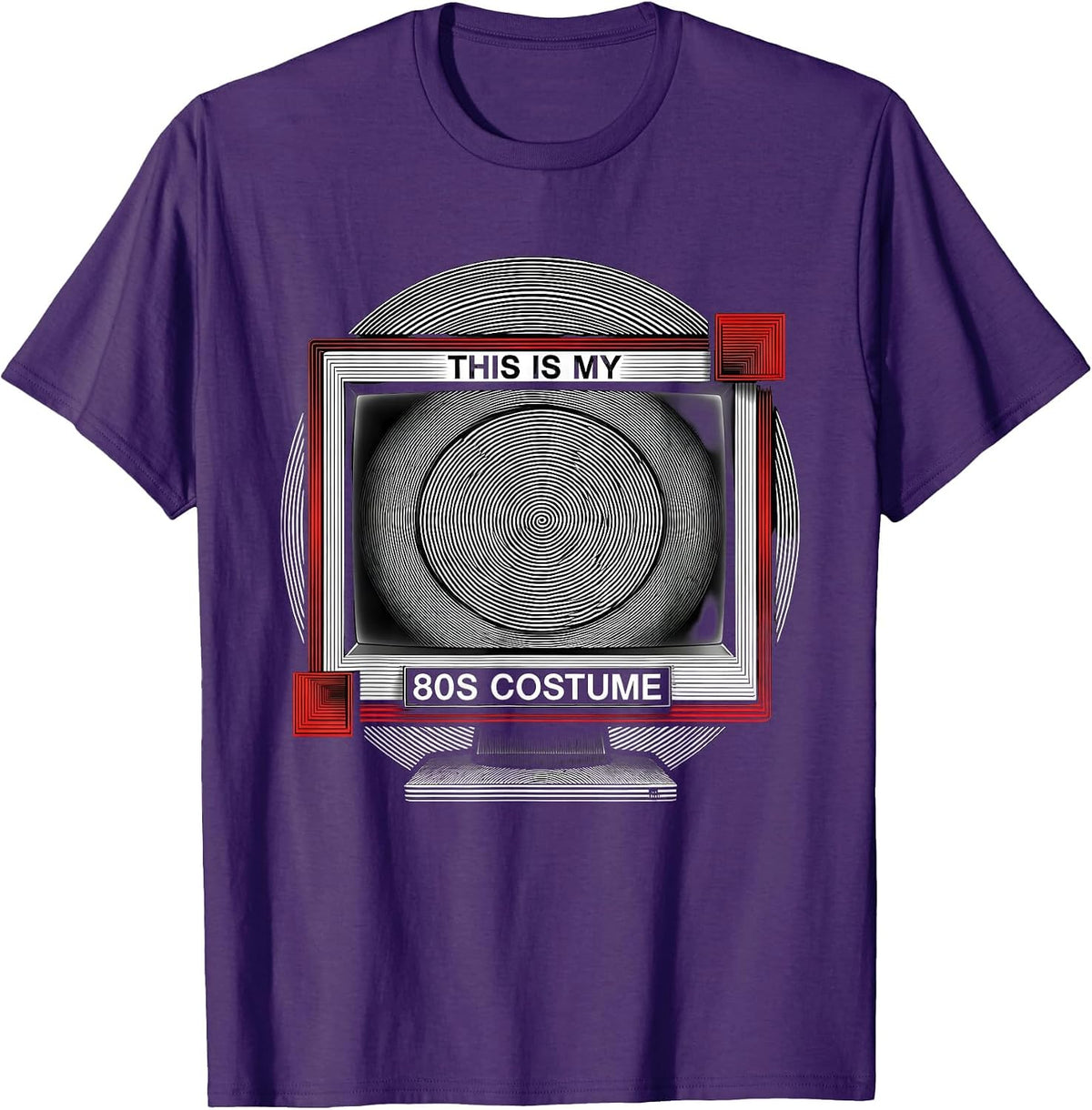 Men's This Is My 80s Costume Op Art Moiré Vintage Party T-Shirt - Purple