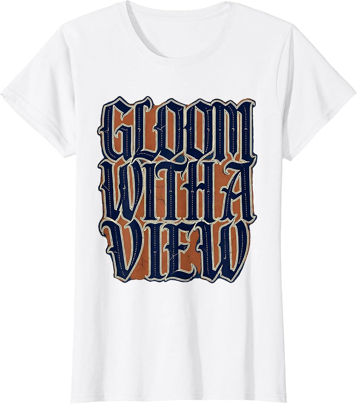 Gloom With A View Dark Gothic Design T-Shirt - White