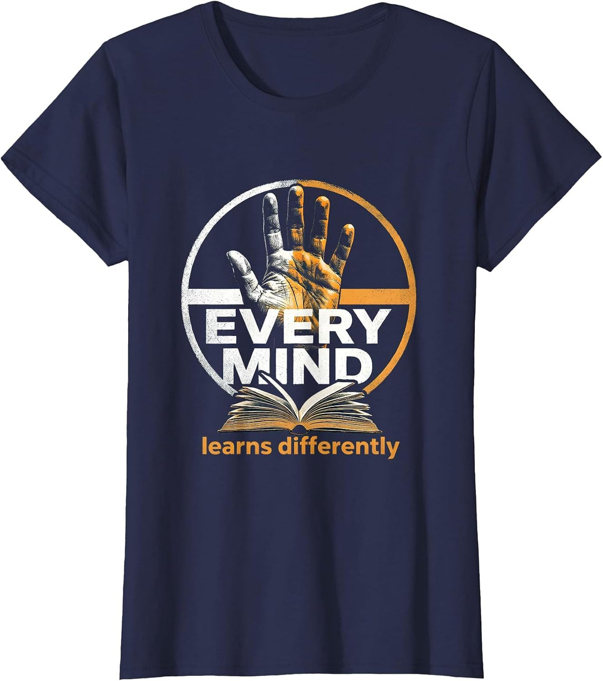 Women's Every Mind Learns Differently Special Education T-Shirt - Navy Blue