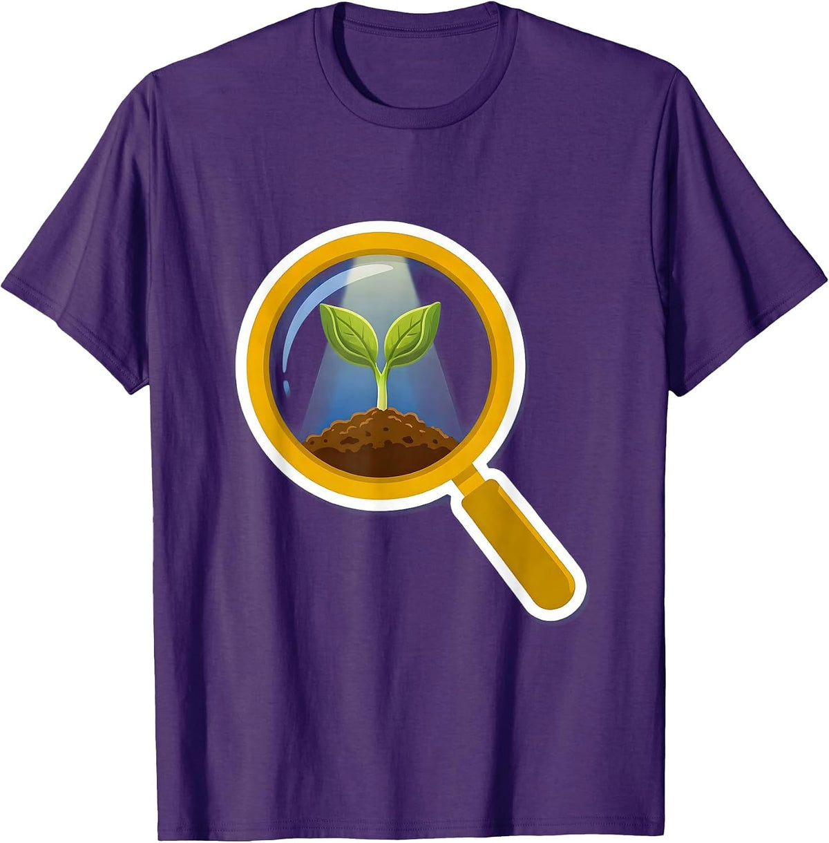Special Education Teacher Magnifying Glass Seed Art T-Shirt - Purple