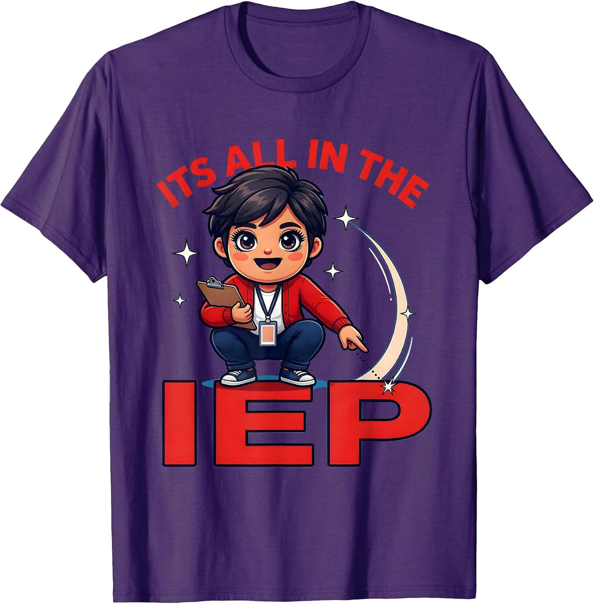 Men's ITS ALL IN THE IEP Funny Special Education Teacher Gift T-Shirt - Purple