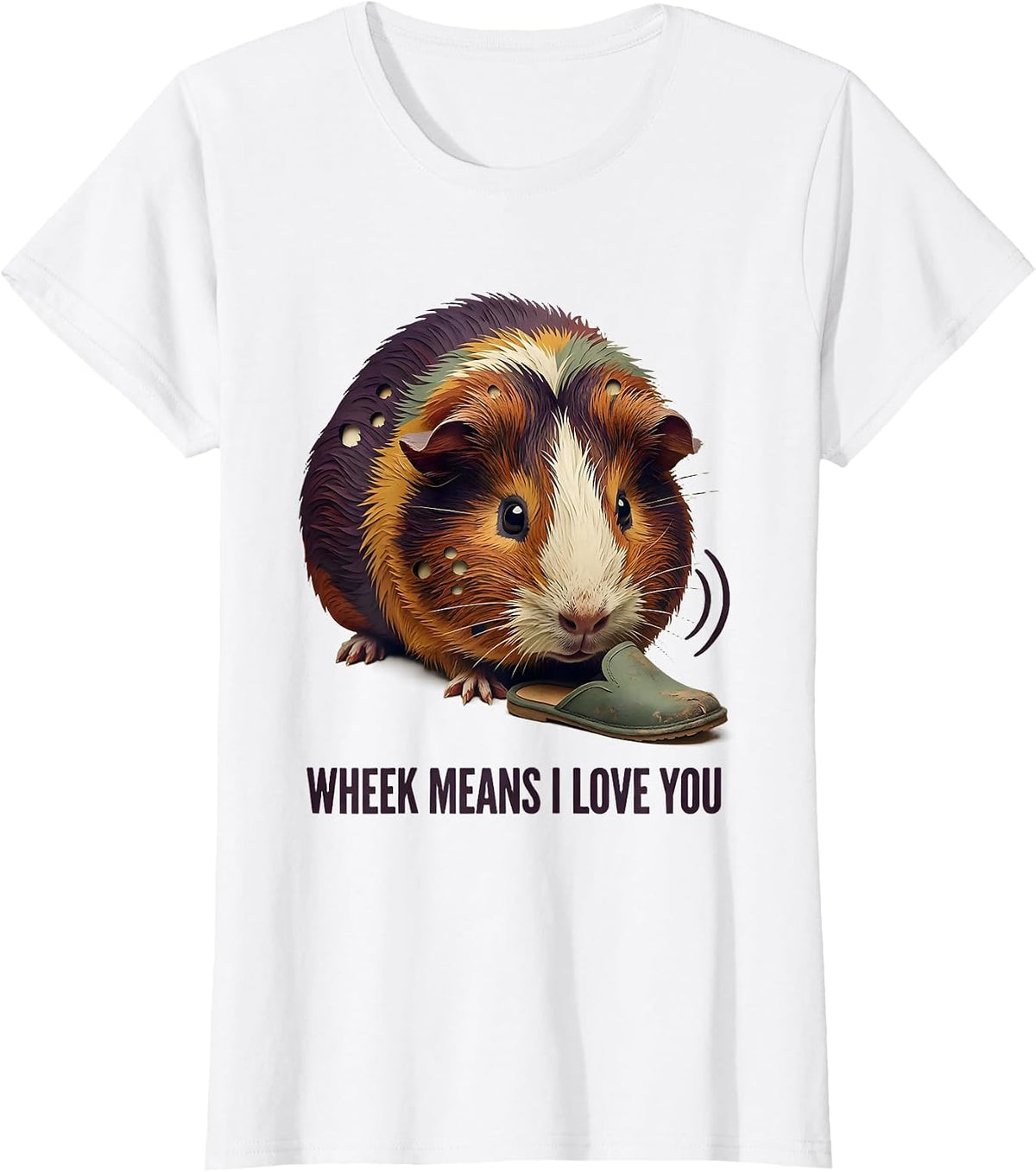 Women's Wheek Means I Love You Funny Guinea Pig Lover Cavy Owner T-Shirt - White