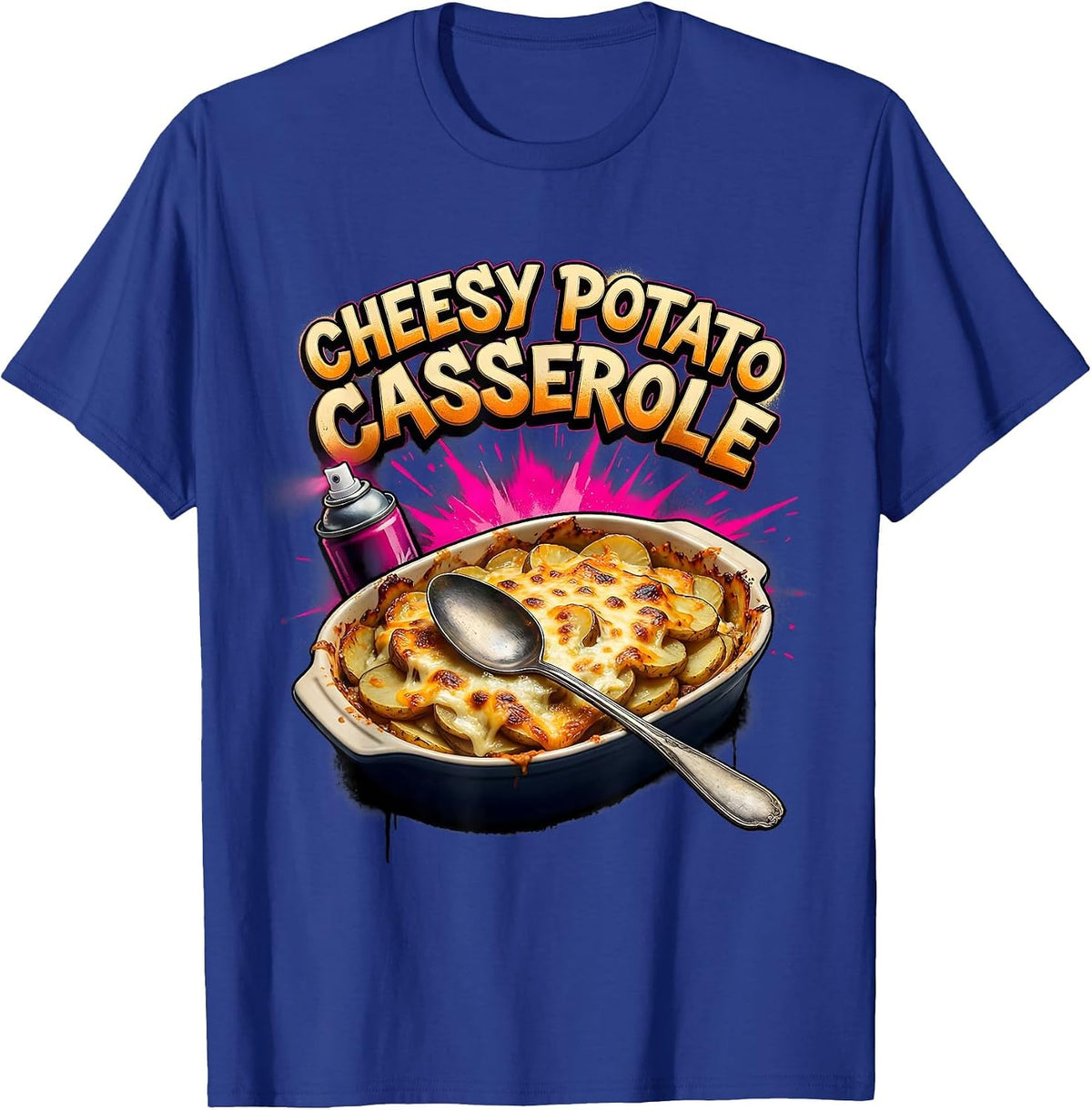 Men's Cheesy Potato Casserole Bootleg 90's Rap Rock Funny T-Shirt - Royal Blue