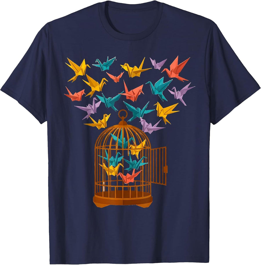 Special Education Teacher Open Birdcage Art T-Shirt - Navy Blue