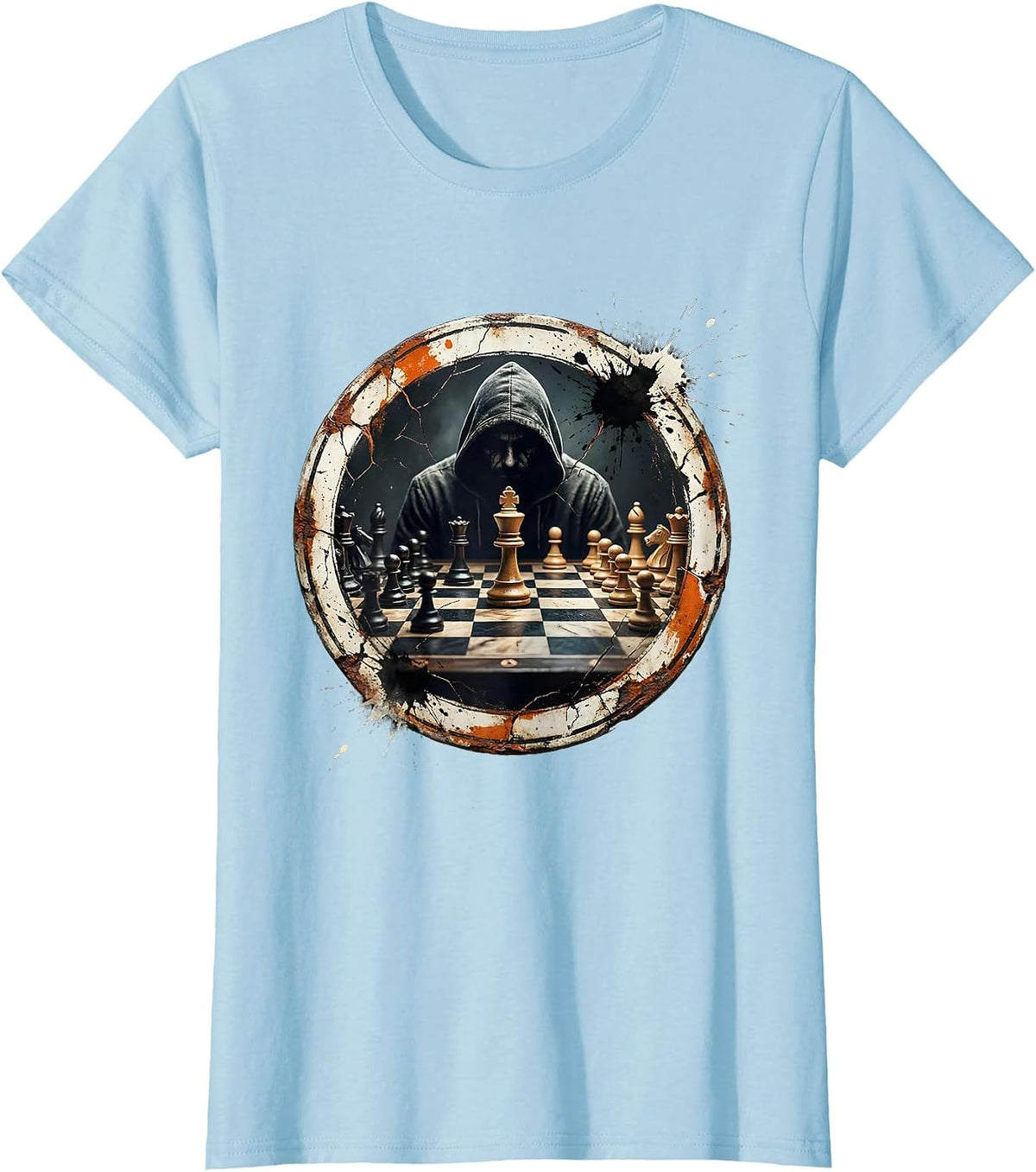 Chess Endgame Deep Thought Graphic Design T-Shirt - Baby Blue