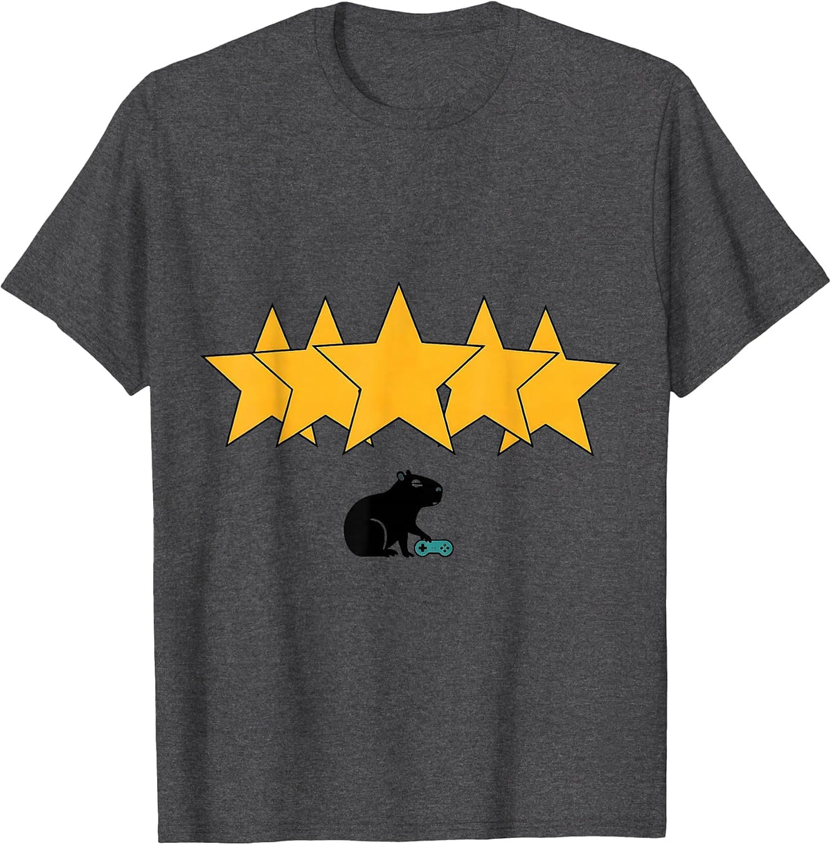 Capybara Gamer Meme Humor Funny Video Games T-Shirt - Dark Heather Grey