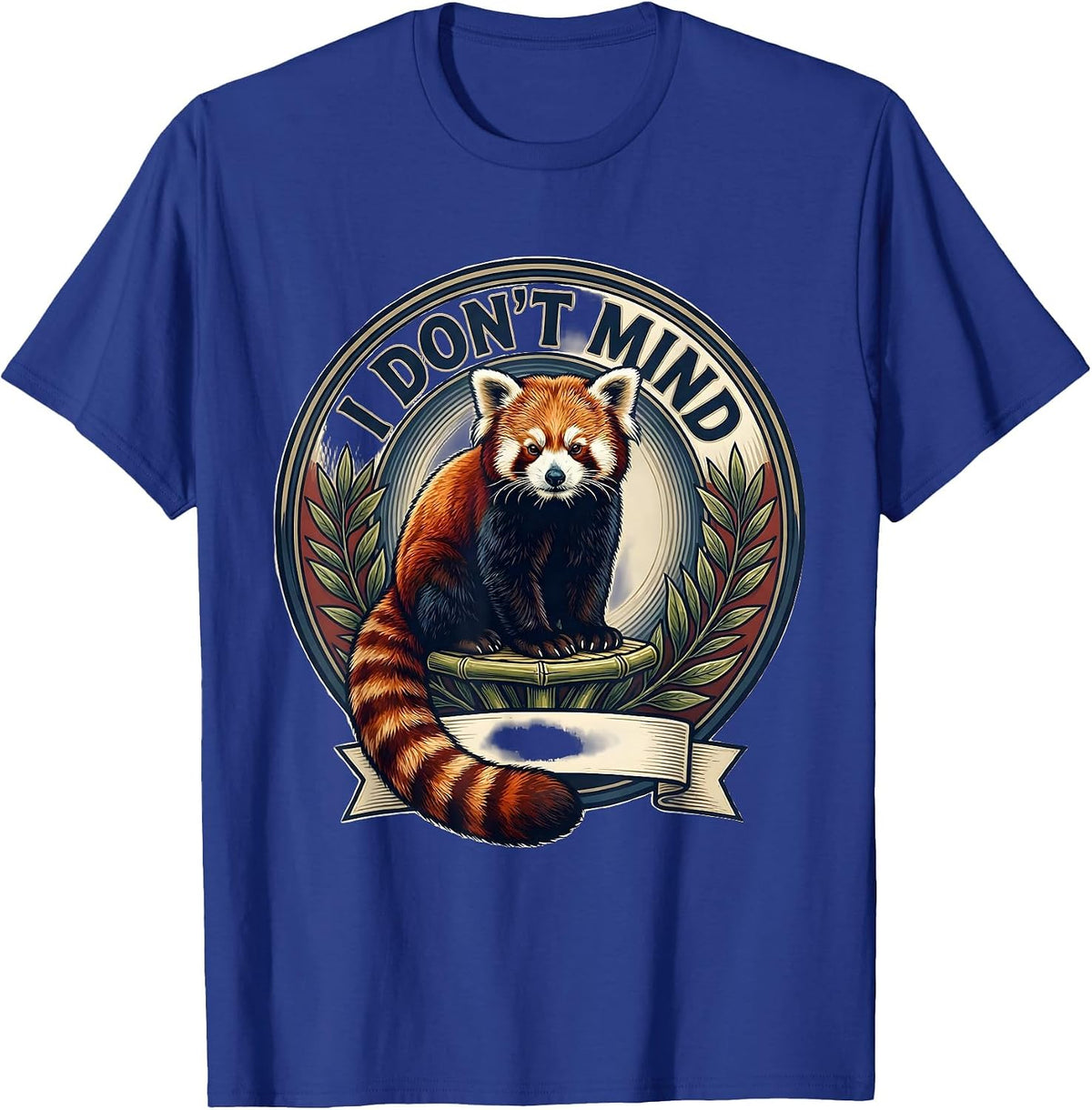 Men's I Don't Mind Cute Red Panda Emblem Animal Lover Humor T-Shirt - Royal Blue