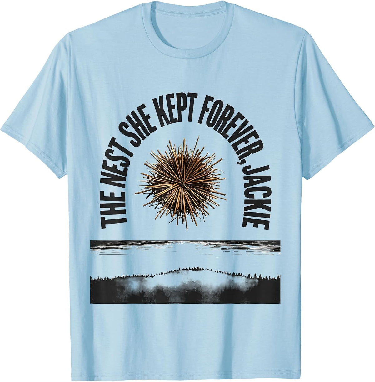 Men's The Nest She Kept Forever Jackie Bald Eagle Memorial Tribute T-Shirt - Baby Blue