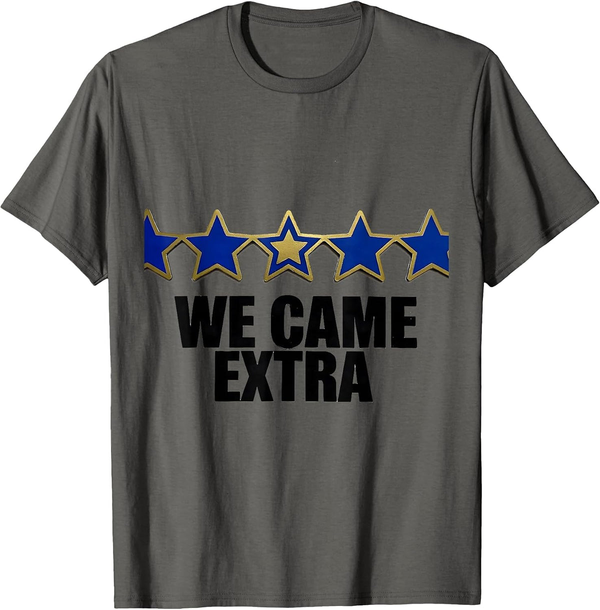 Men's We Came Extra Stencil-Cut Star Badge Down Syndrome Awareness T-Shirt - Asphalt Grey