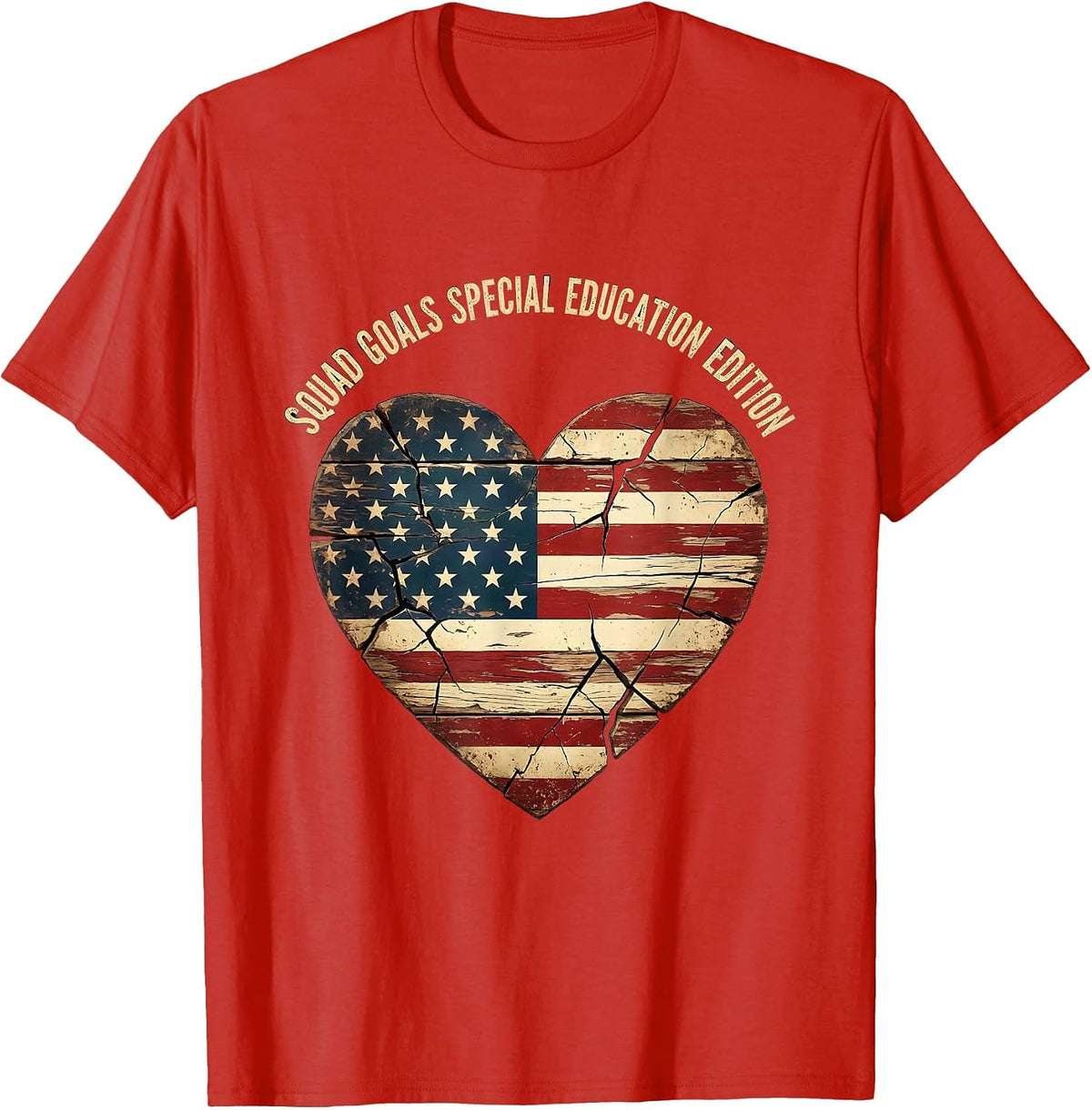 Men's Squad Goals Special Education Edition Teacher Design T-Shirt - Red