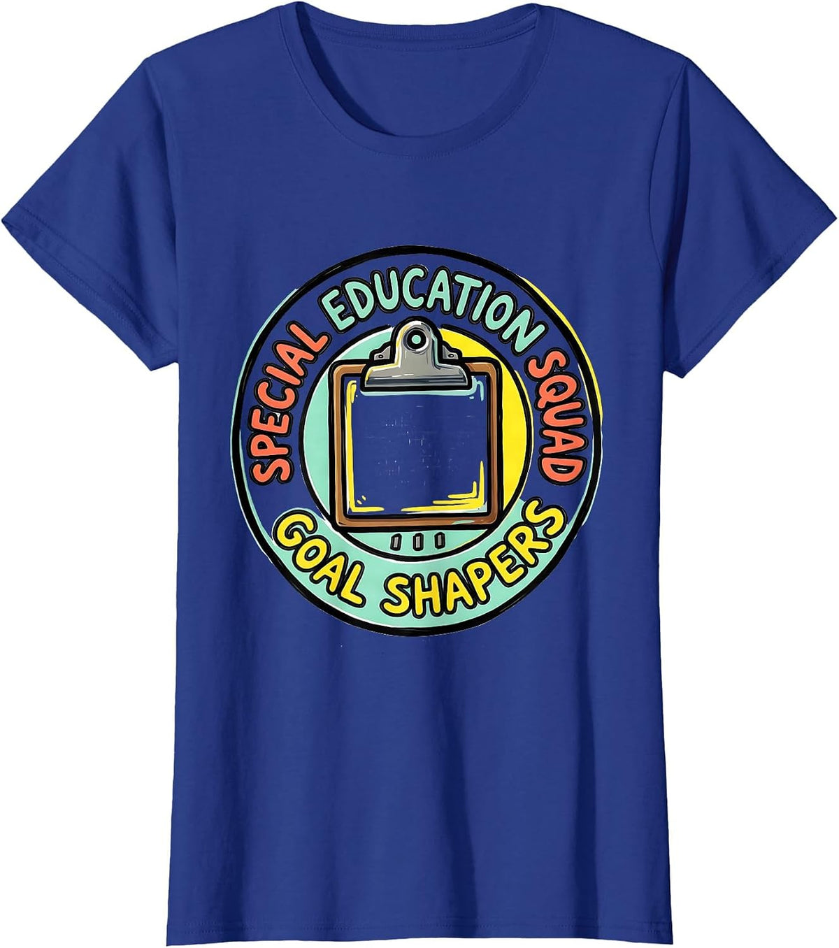 Women's Special Education Squad Goal Shapers Teacher Appreciation T-Shirt - Royal Blue