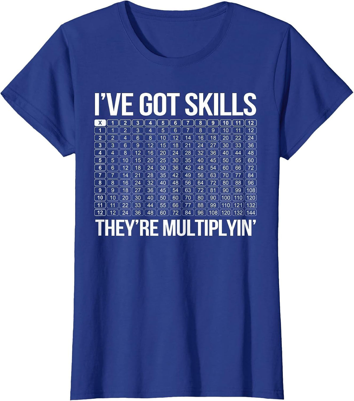 Math Teacher I've Got Skills They're Multiplying T-Shirt - Royal Blue