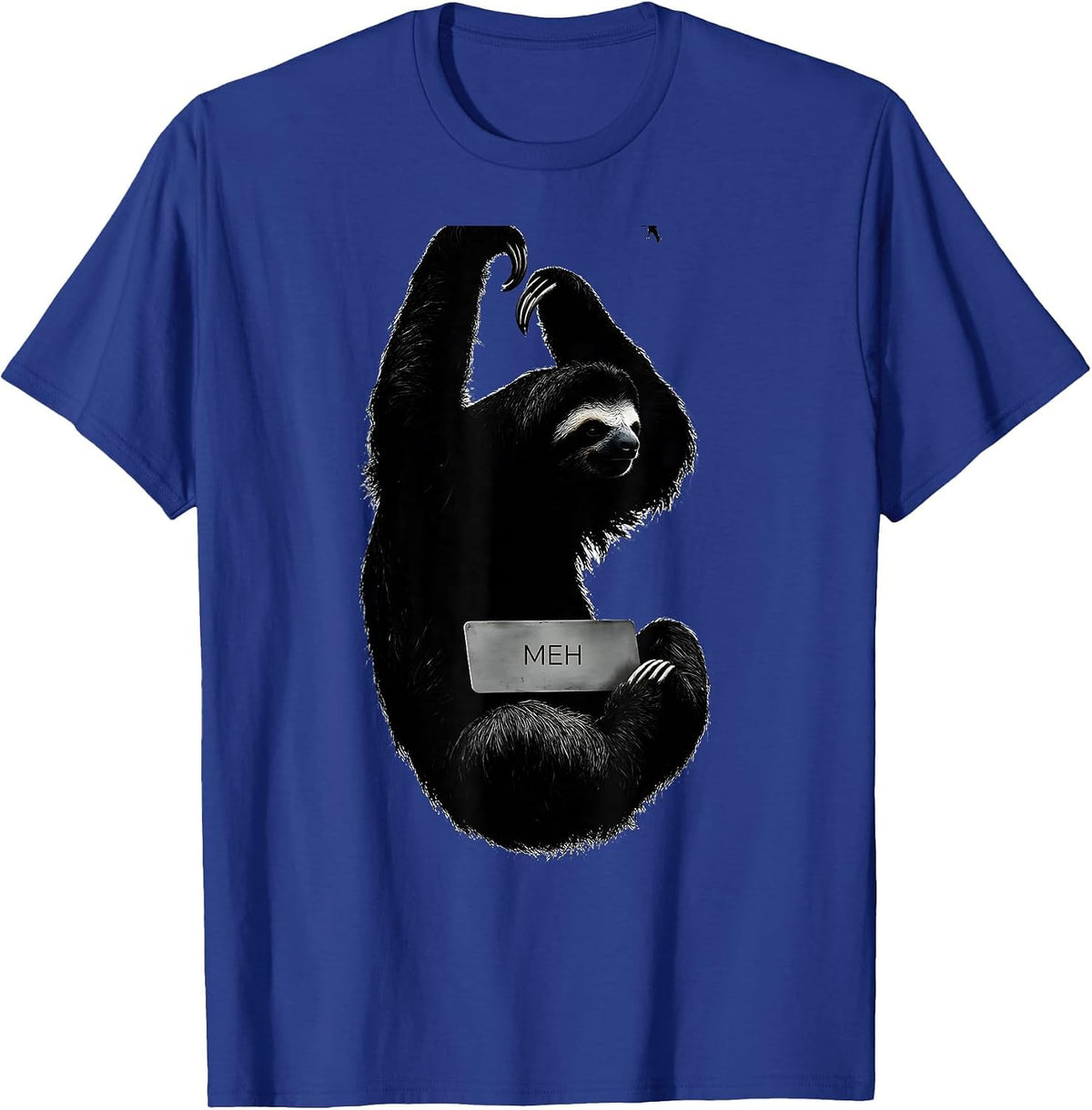 Men's Meh Funny Sloth Lover Humor Animal Affinity Gift T-Shirt - Royal Blue