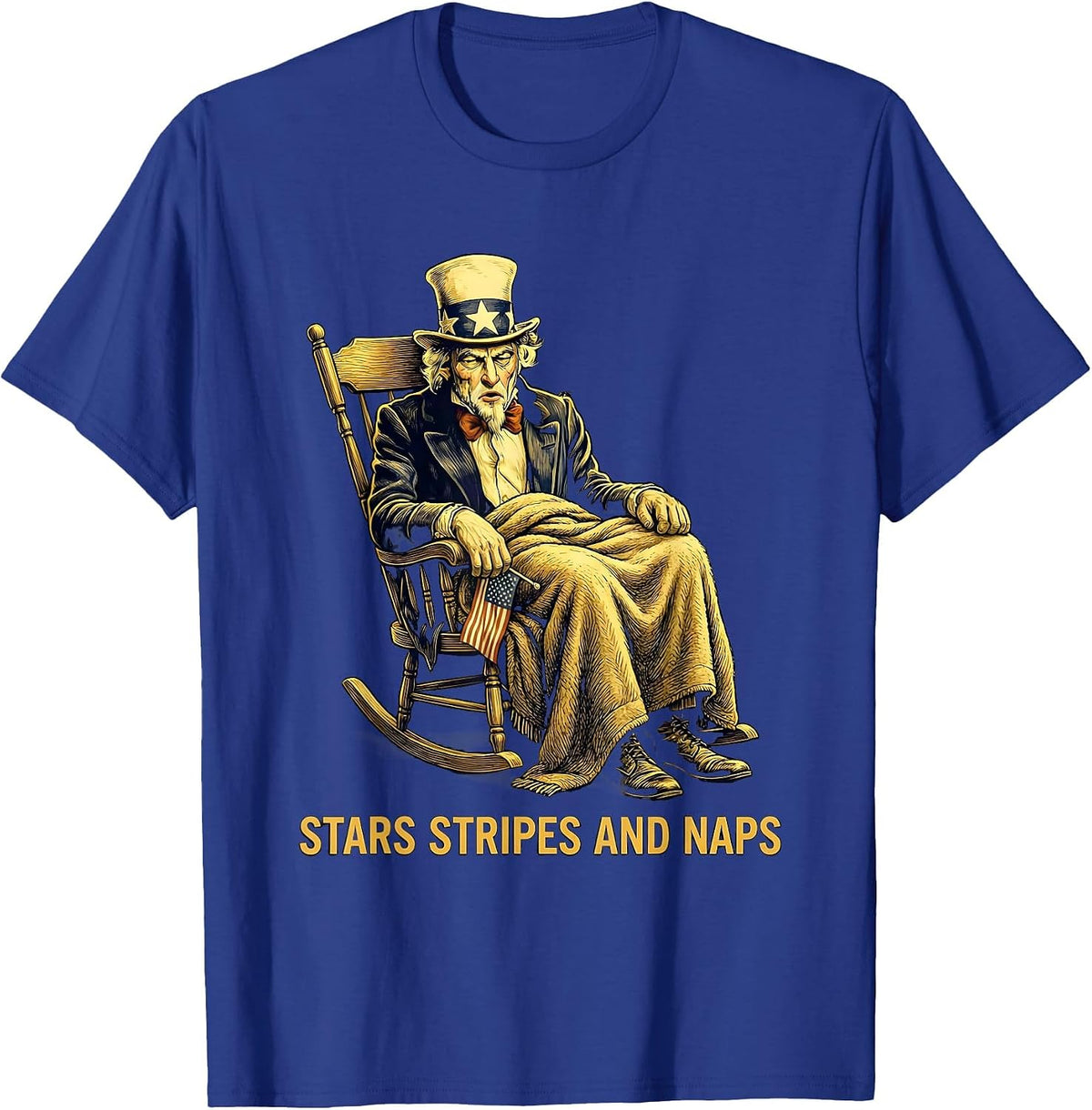 Stars Stripes and Naps USA Kids Design T-Shirt - Royal Blue