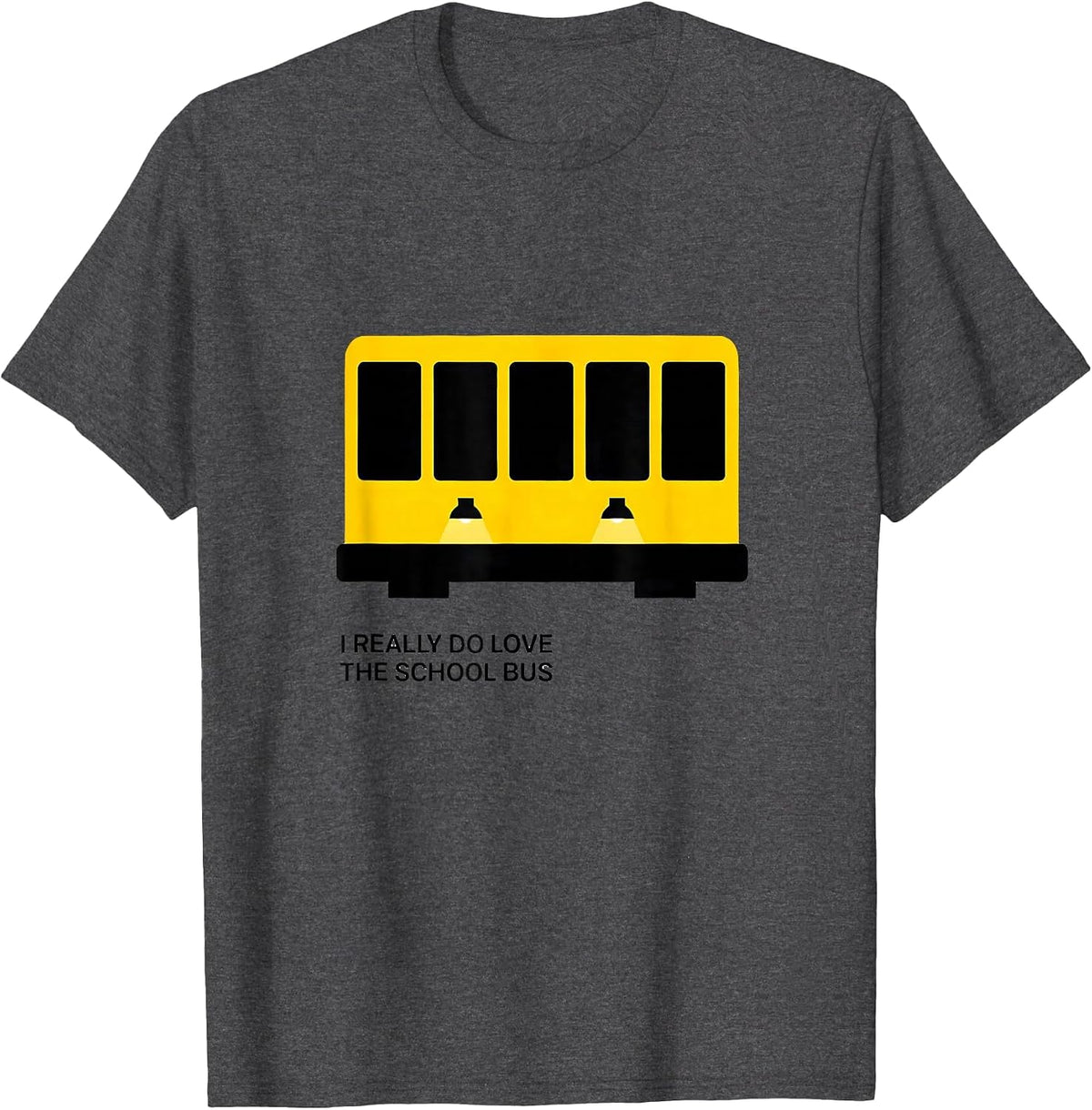 Men's I Really Do Love The School Bus Funny Halloween Costume Bus T-Shirt - Dark Heather Grey