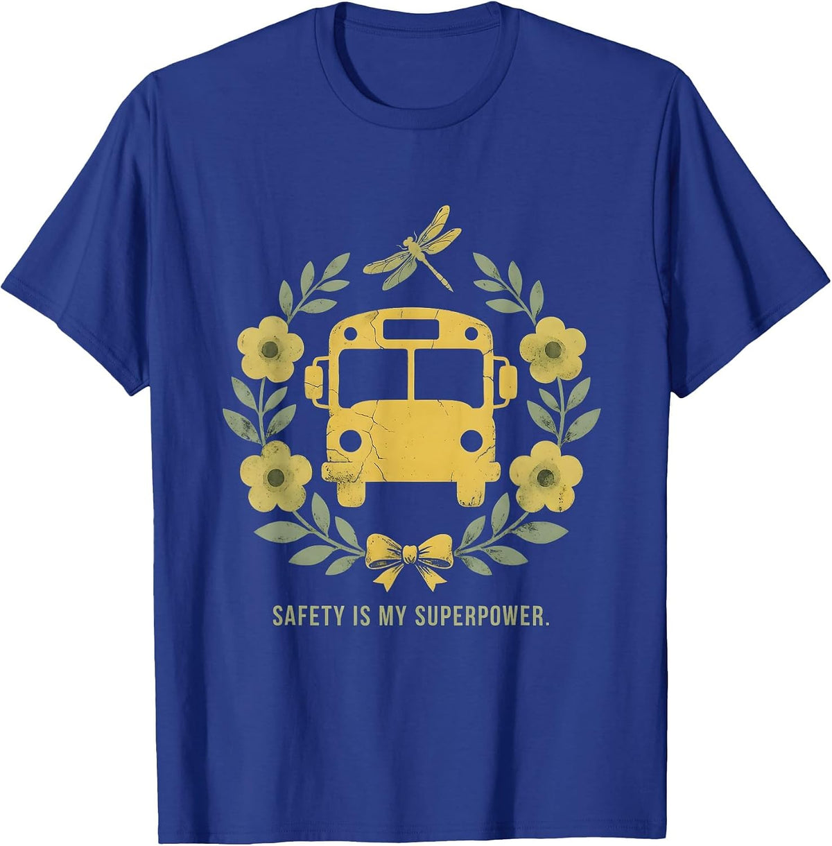 Safety Is My Superpower School Bus Driver T-Shirt - Royal Blue