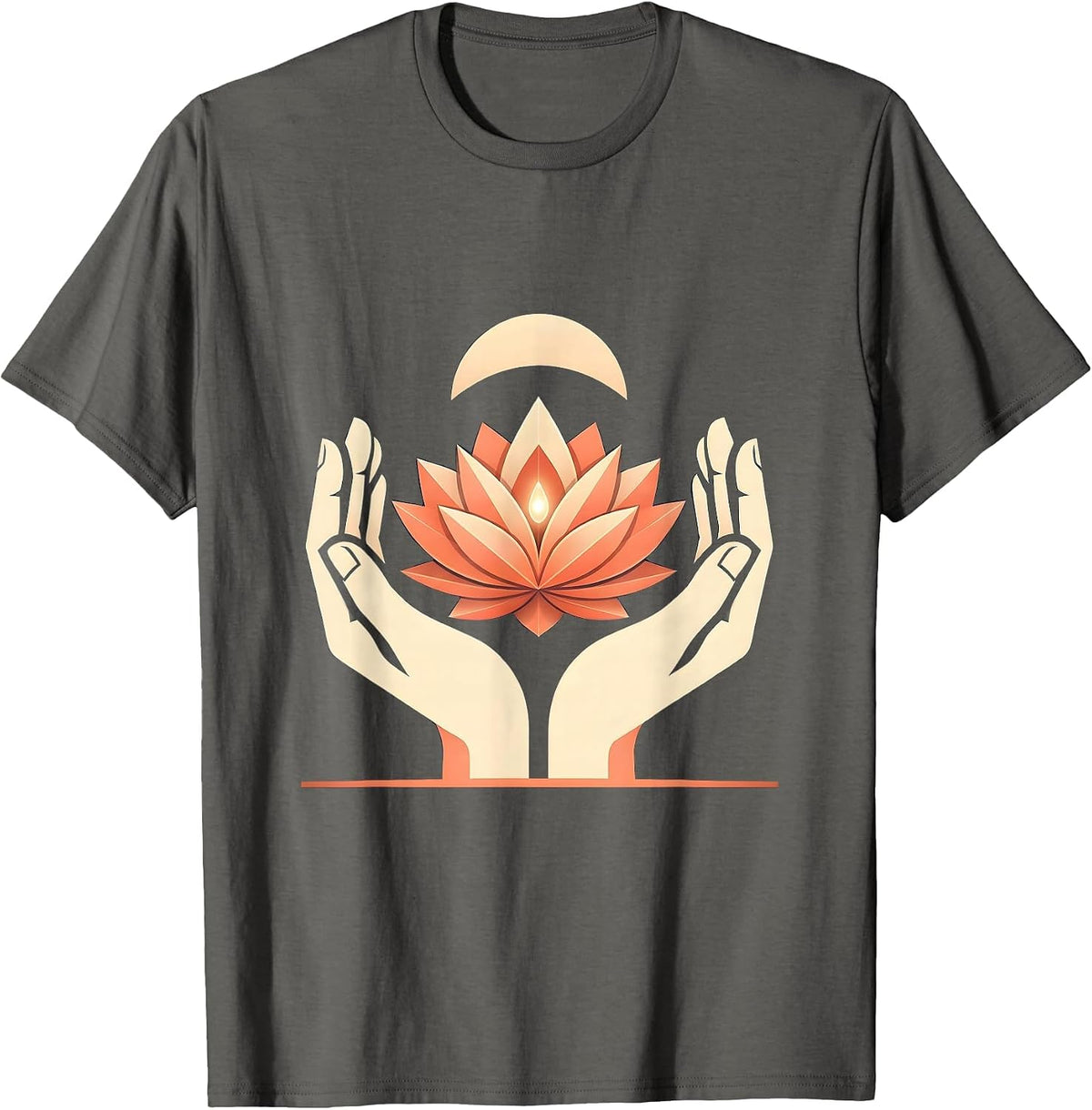 Men's Suicide Awareness Cupped Hands Glowing Candle T-Shirt - Asphalt Grey