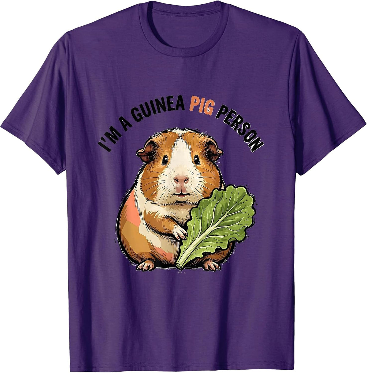 Men's I’m A Guinea Pig Person Funny Pig Lover Animal Humor T-Shirt - Purple