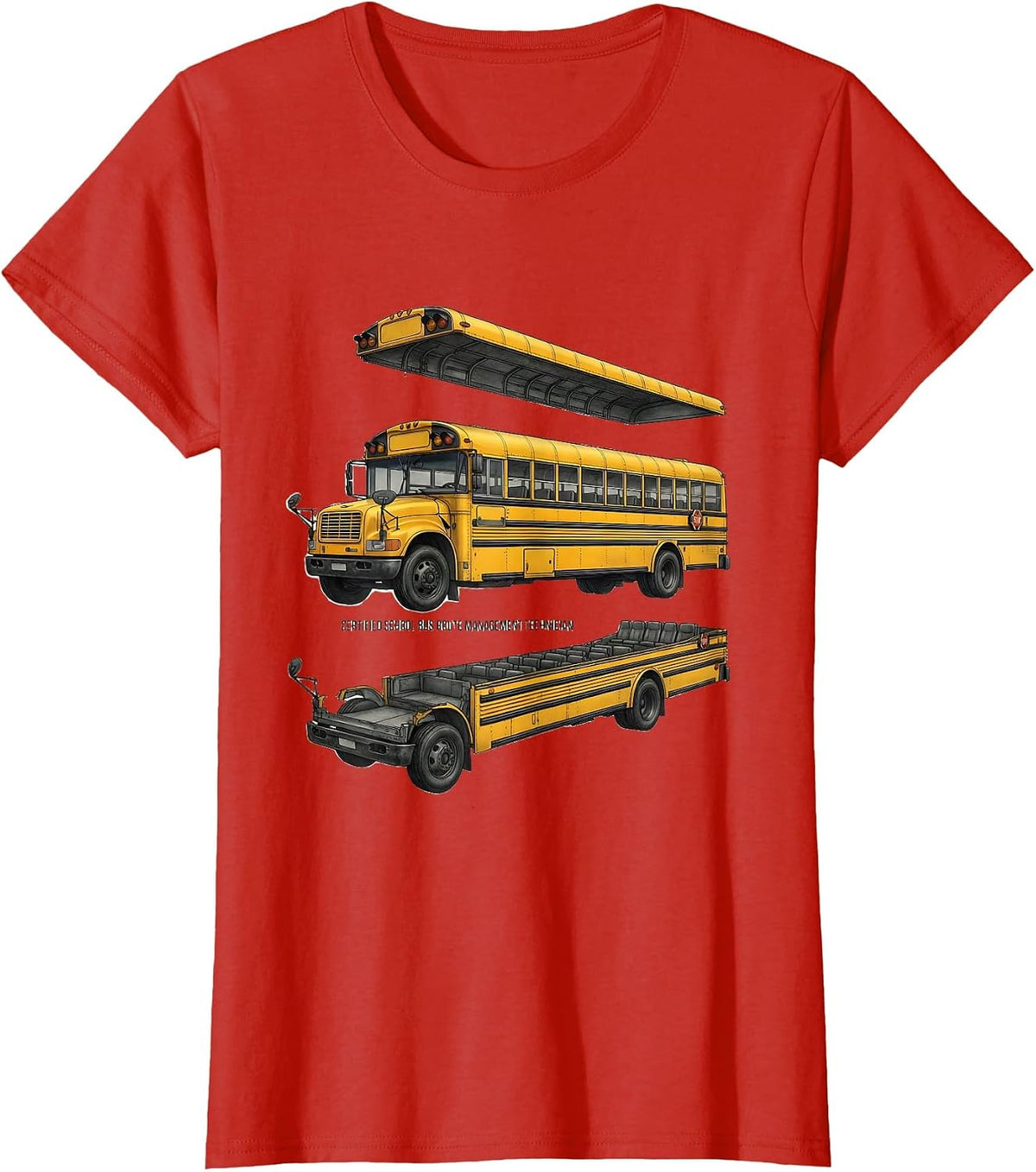 Certified School Bus Route Management Technician Funny T-Shirt - Red