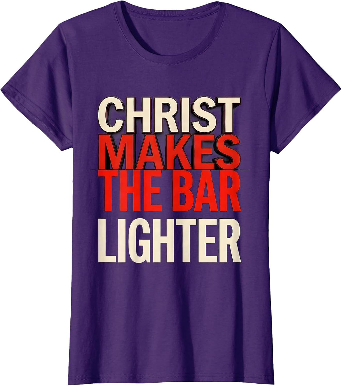 Women's Christ Makes The Bar Lighter Funny Christian Gym T-Shirt - Purple