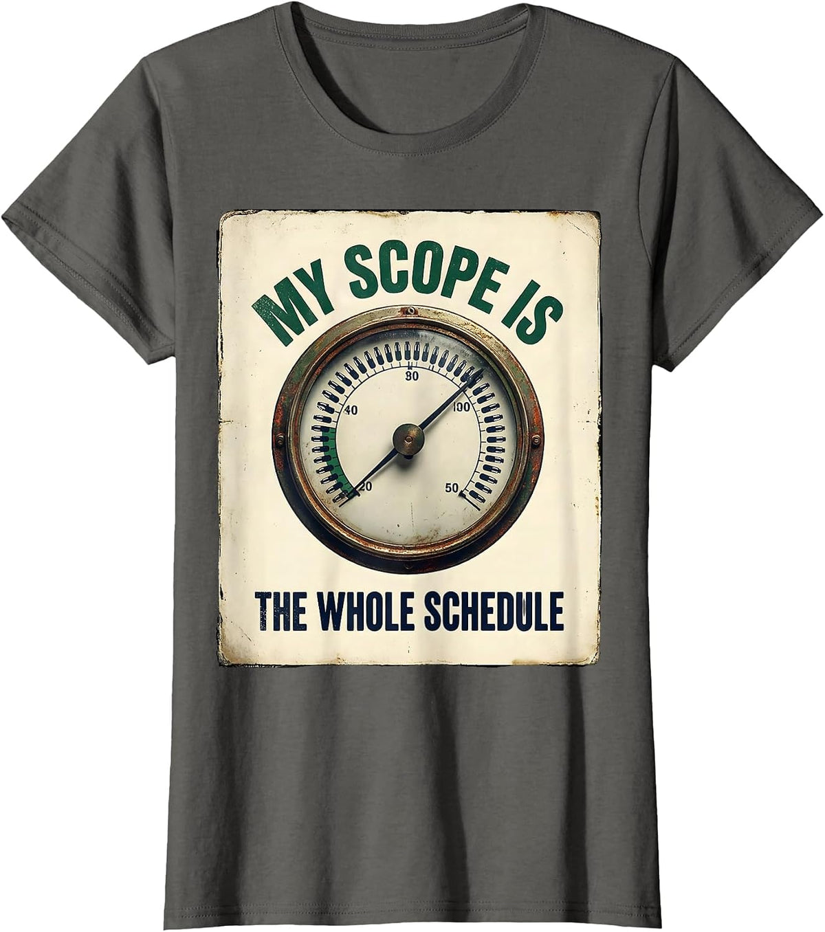 Women's My Scope Is The Whole Schedule Vintage Pharmacy Technician T-Shirt - Asphalt Grey