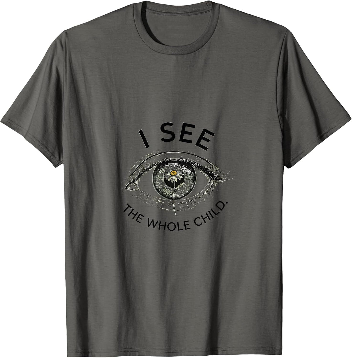 I See The Whole Child School Psychologist Design T-Shirt - Asphalt Grey