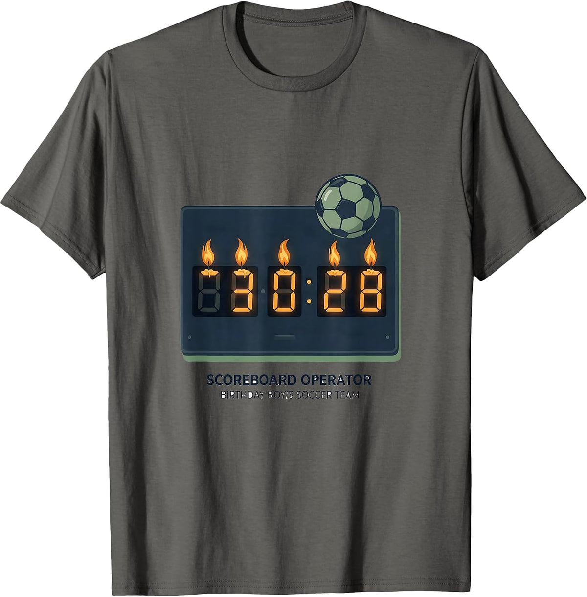 Scoreboard Operator Birthday Boy Soccer Family Matching T-Shirt - Asphalt Grey