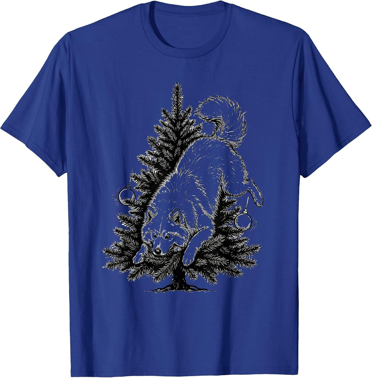 Men's Samoyed Christmas Tree Dog Lover Holiday Humor T-Shirt - Royal Blue